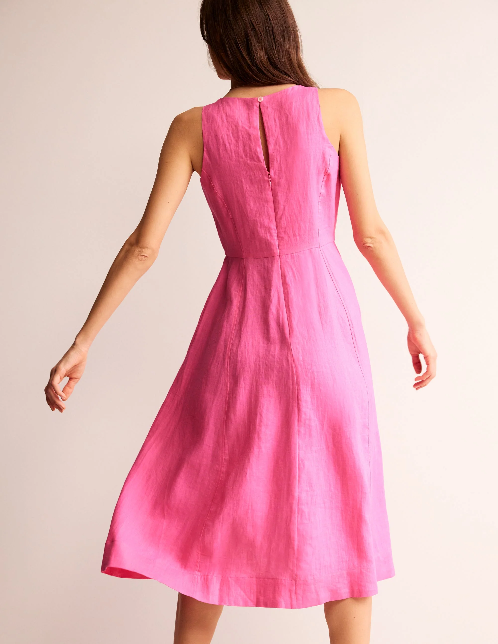Carla Leinen-Midikleid-Sangria Sonnenuntergang - Image 3