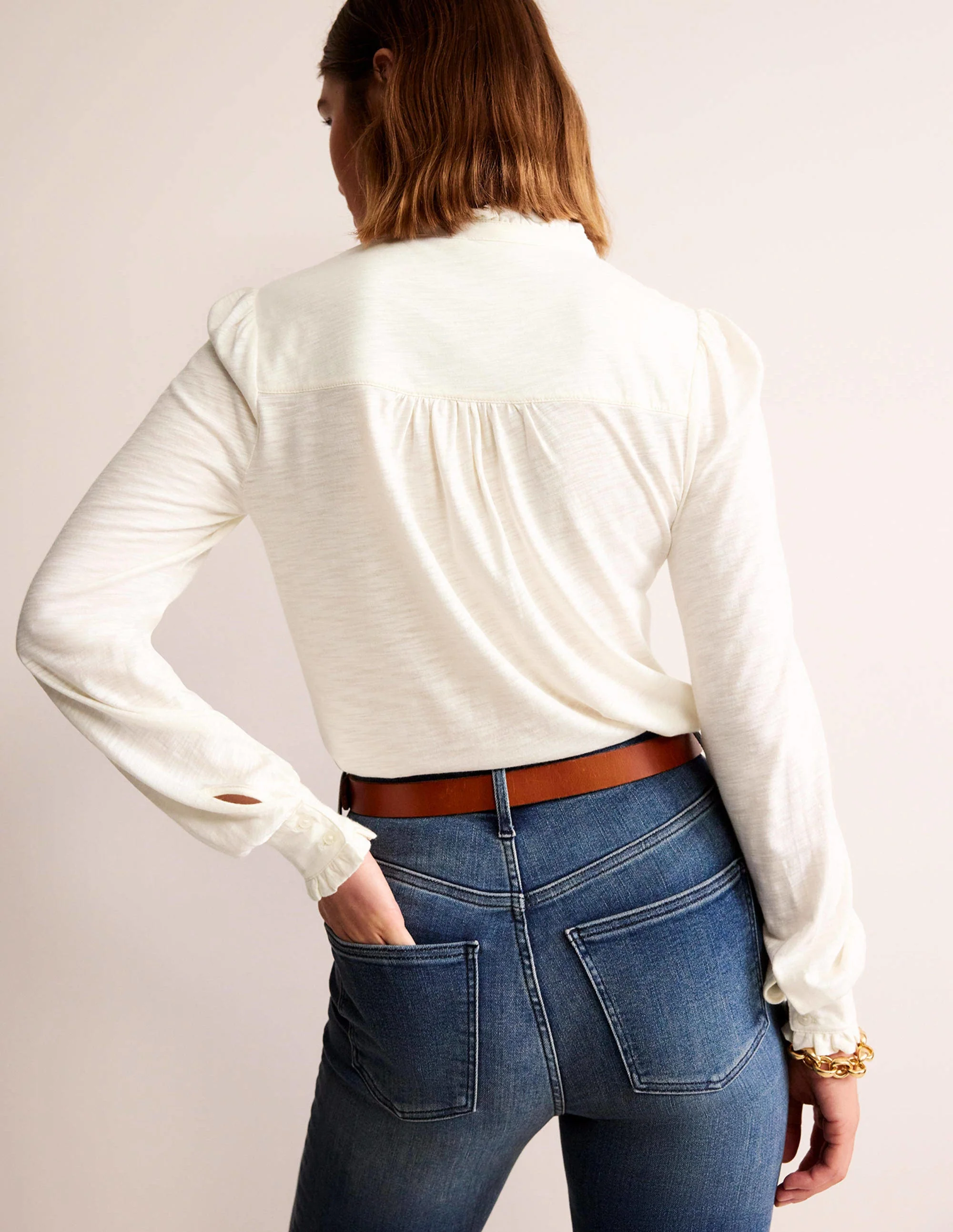 Caroline Jersey-Hemd-Naturweiß - Image 3