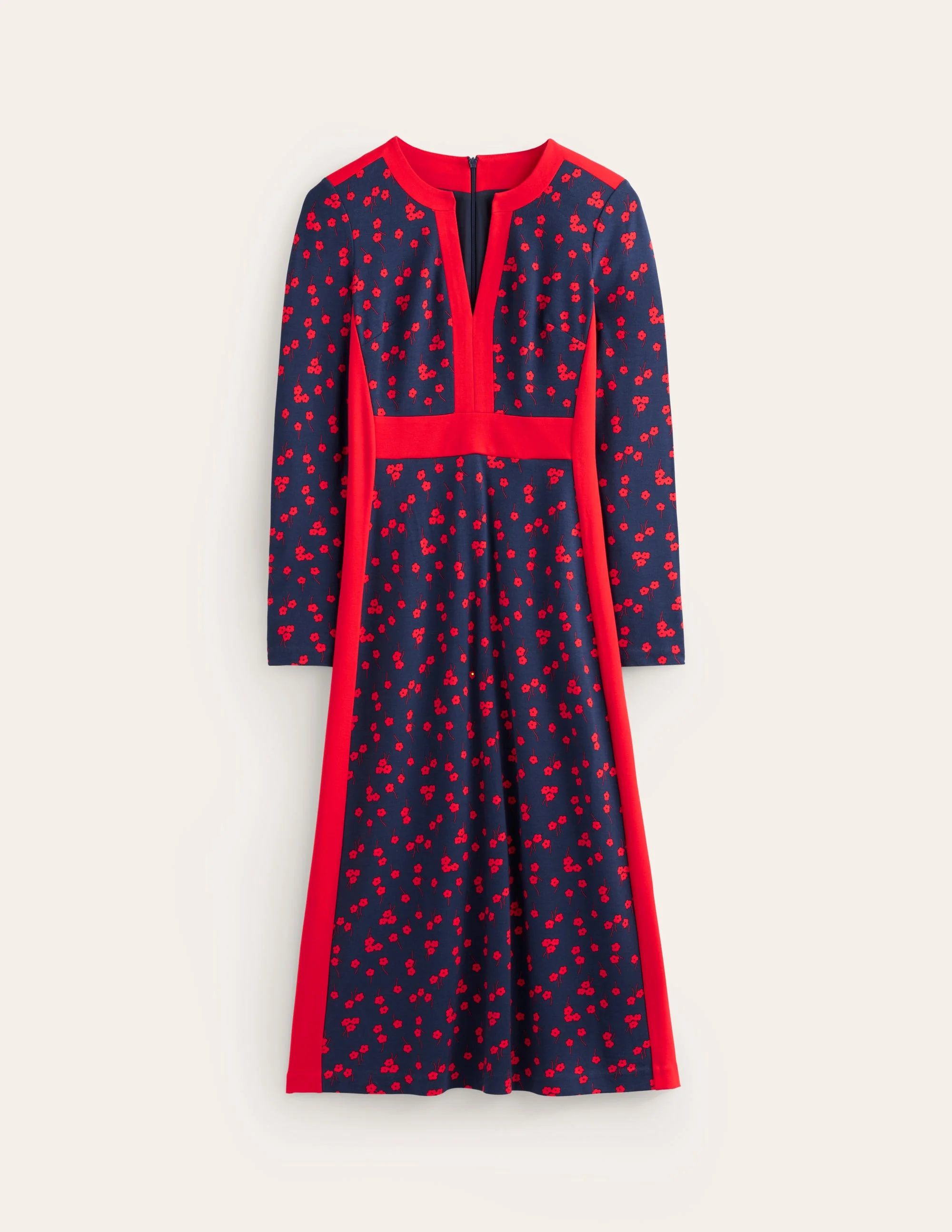 Catherine Ponte-Midikleid-Rouge-Rot, Herbstzweig - Image 5