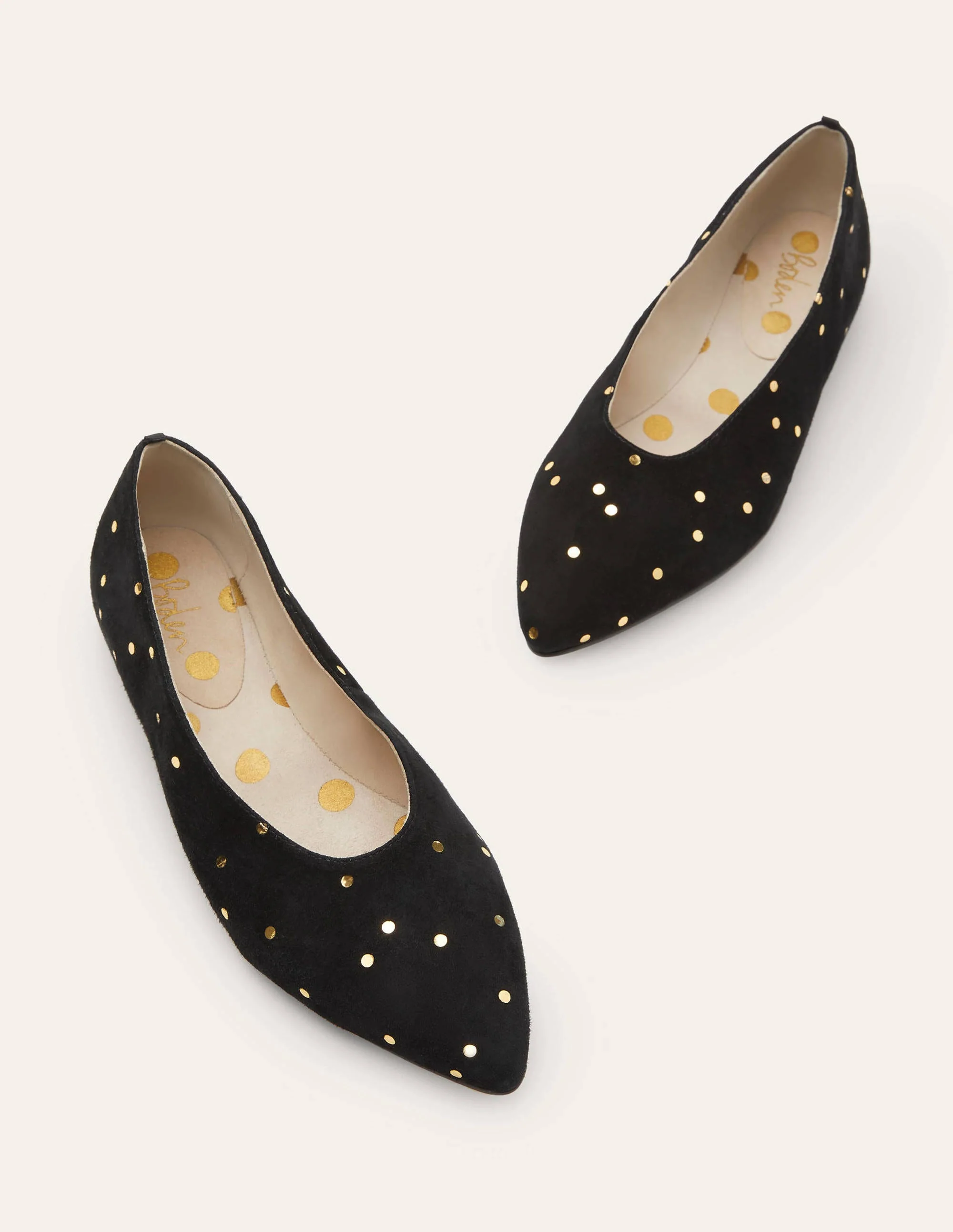 Catriona Ballerinas-Schwarz/Gold, Verstreute Tupfen - Image 3