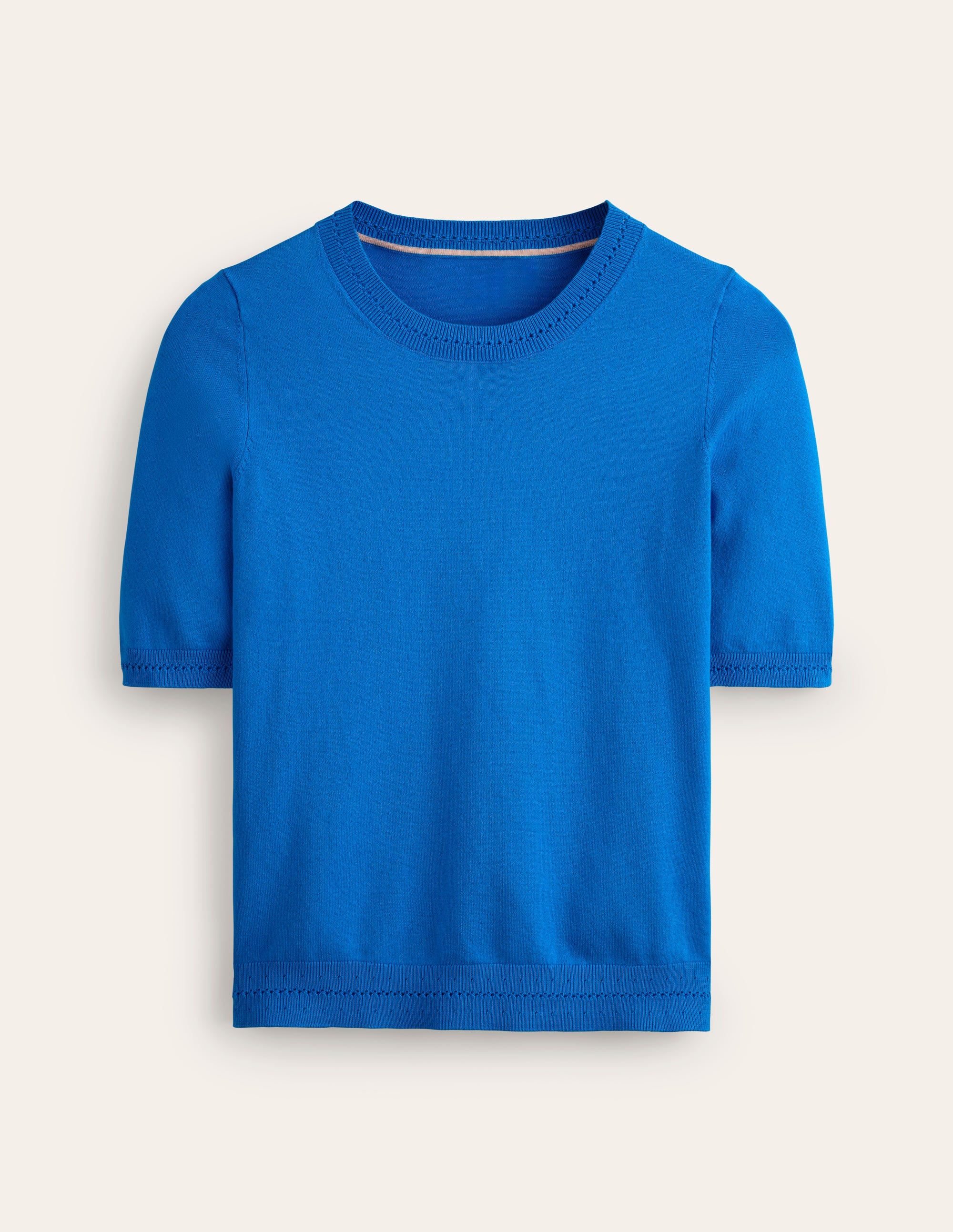 Catriona Baumwoll-T-Shirt mit Rundhalsausschnitt-Leuchtendes Blau - Image 5