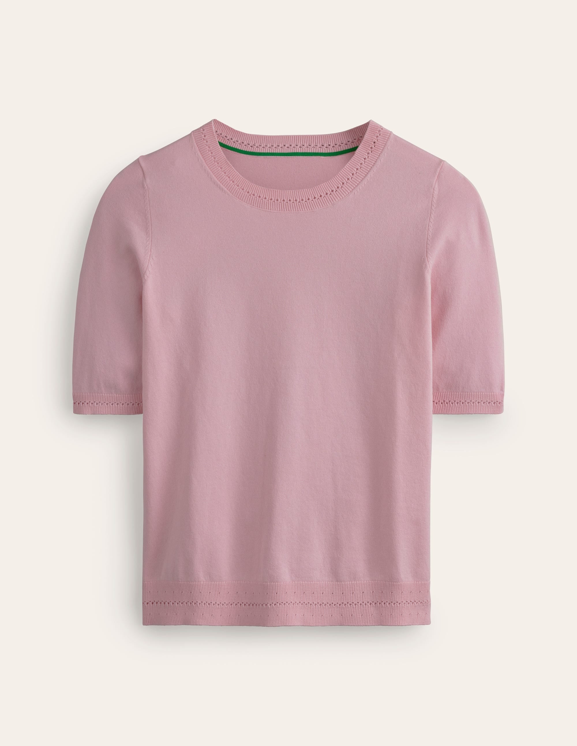 Catriona Baumwoll-T-Shirt mit Rundhalsausschnitt-Orchideenrosa - Image 5
