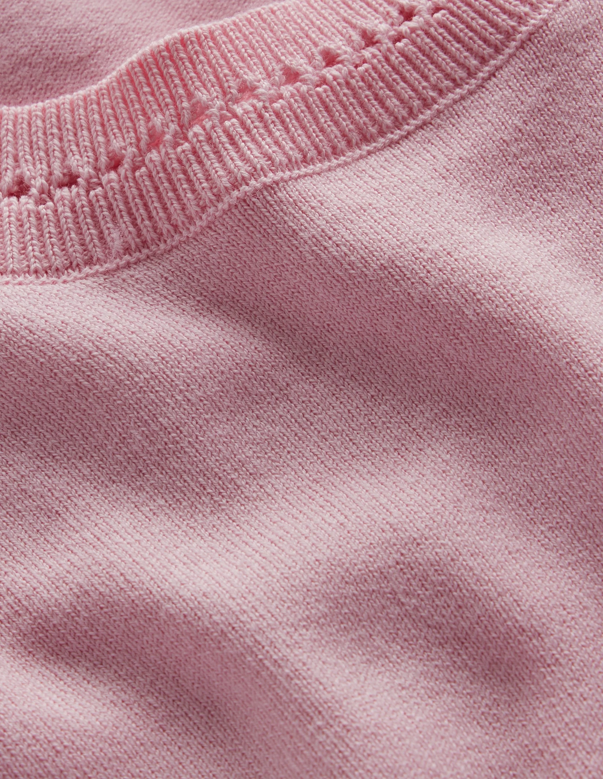 Catriona Baumwoll-T-Shirt mit Rundhalsausschnitt-Orchideenrosa - Image 6