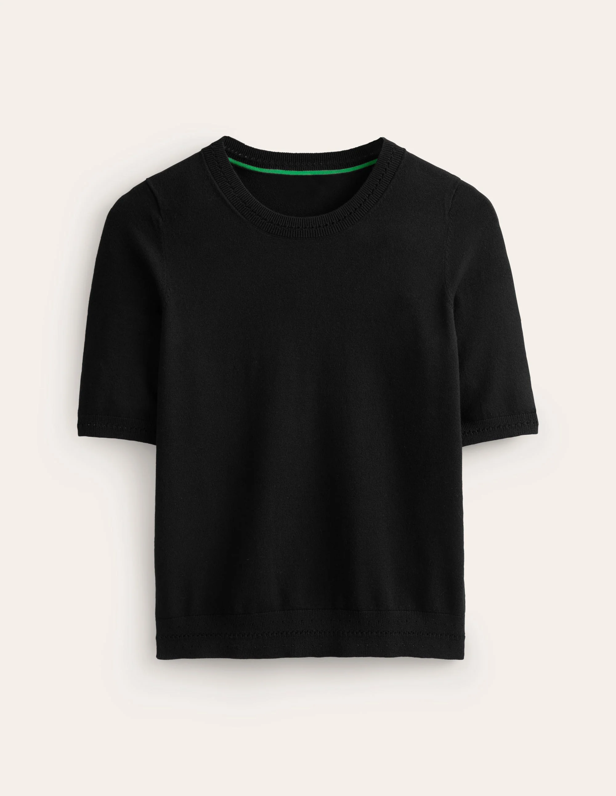 Catriona Baumwoll-T-Shirt mit Rundhalsausschnitt-Schwarz - Image 5