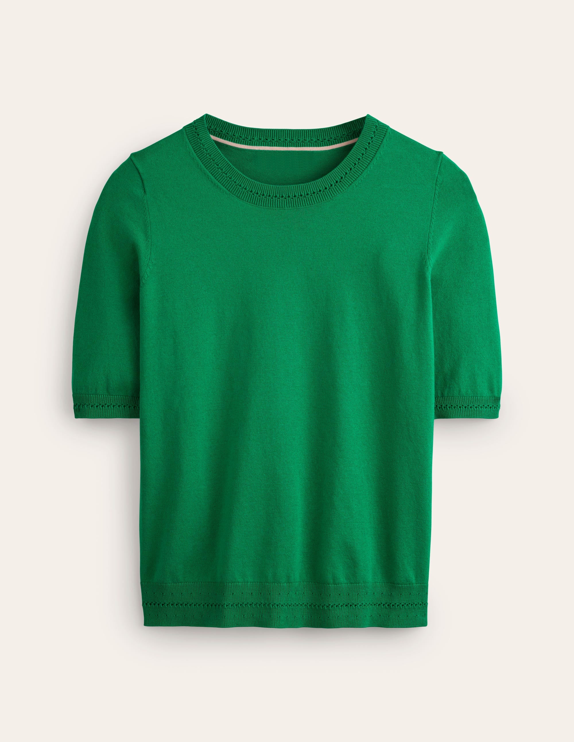 Catriona Baumwoll-T-Shirt mit Rundhalsausschnitt-Wiesengrün - Image 5