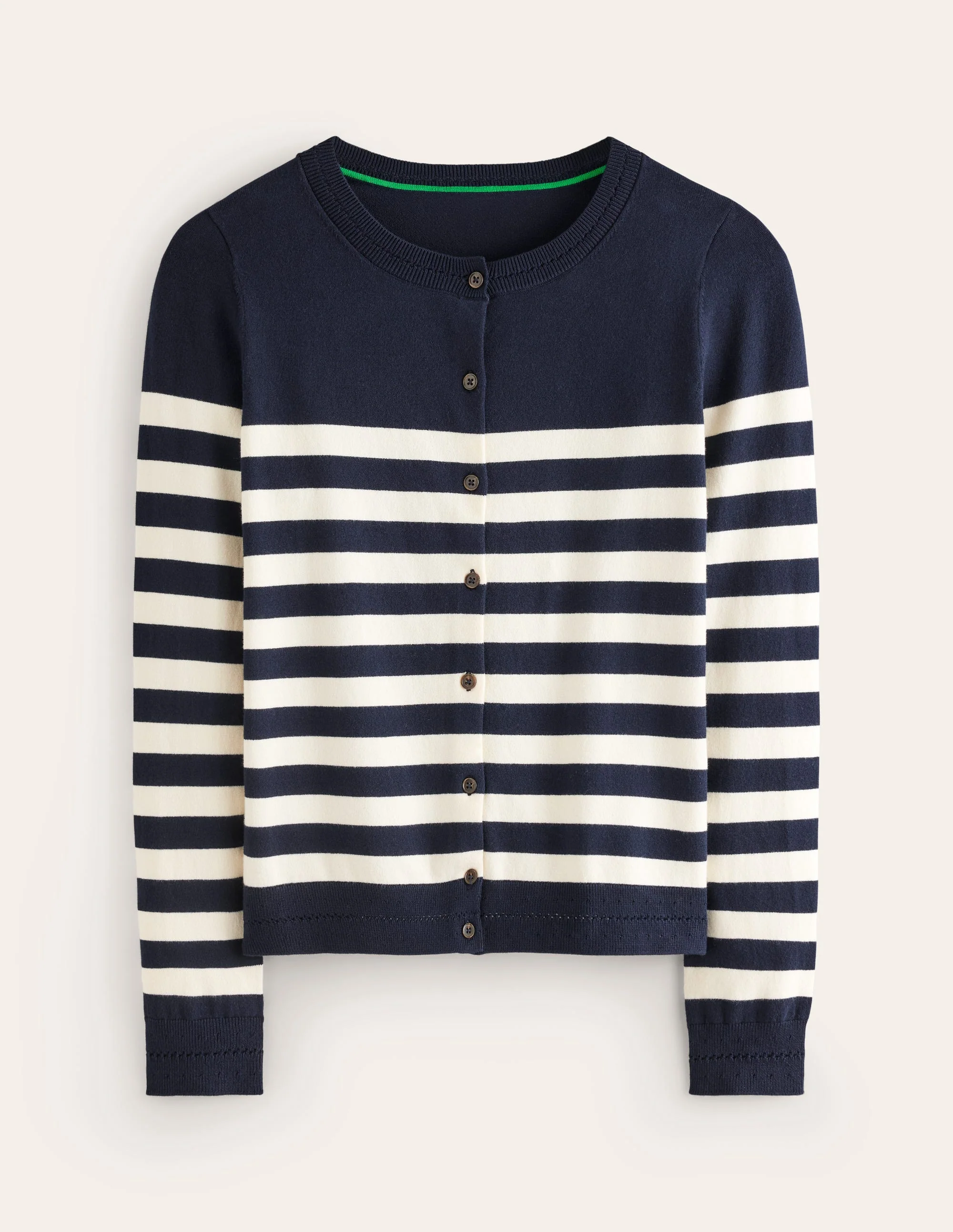 Catriona Cardigan aus Baumwolle-Französisches Navy/Naturweiß, Gestreift - Image 5