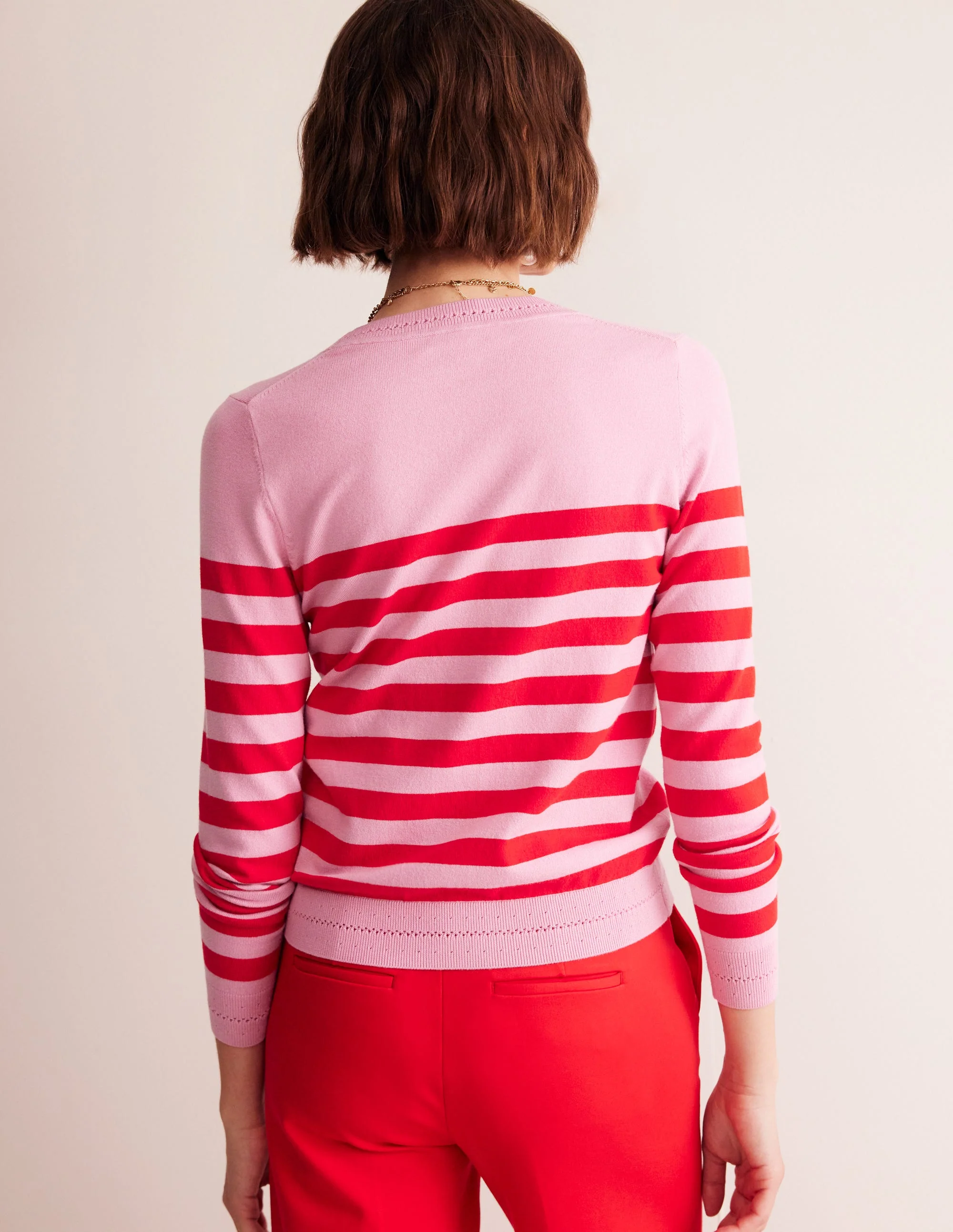 Catriona Pullover aus Baumwolle mit Rundhalsausschnitt-Altrosa, Rouge-Rot - Image 3
