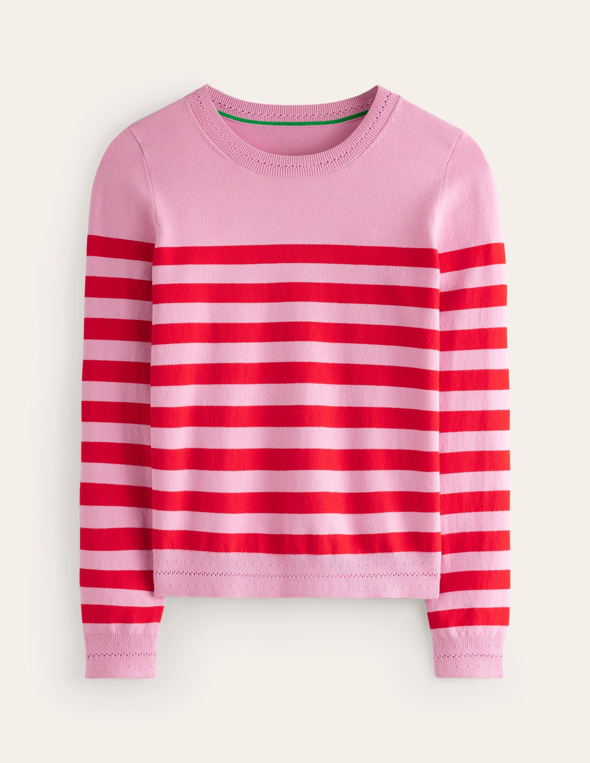 Catriona Pullover aus Baumwolle mit Rundhalsausschnitt-Altrosa, Rouge-Rot - Image 6