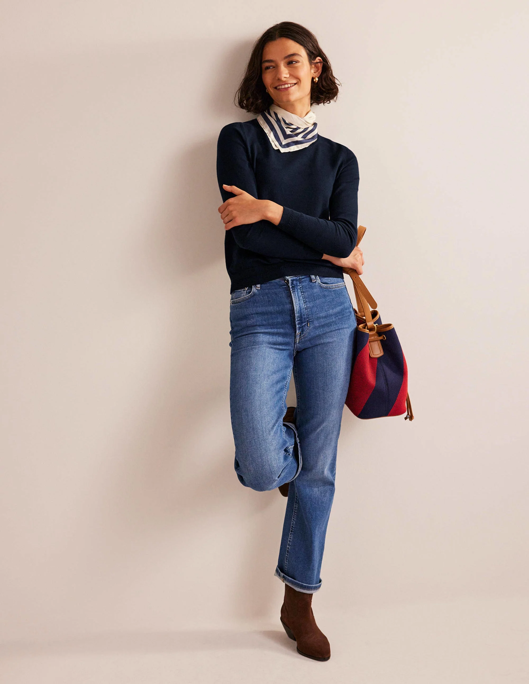 Catriona Pullover aus Baumwolle mit Rundhalsausschnitt-Aqua Marine Marl - Image 4