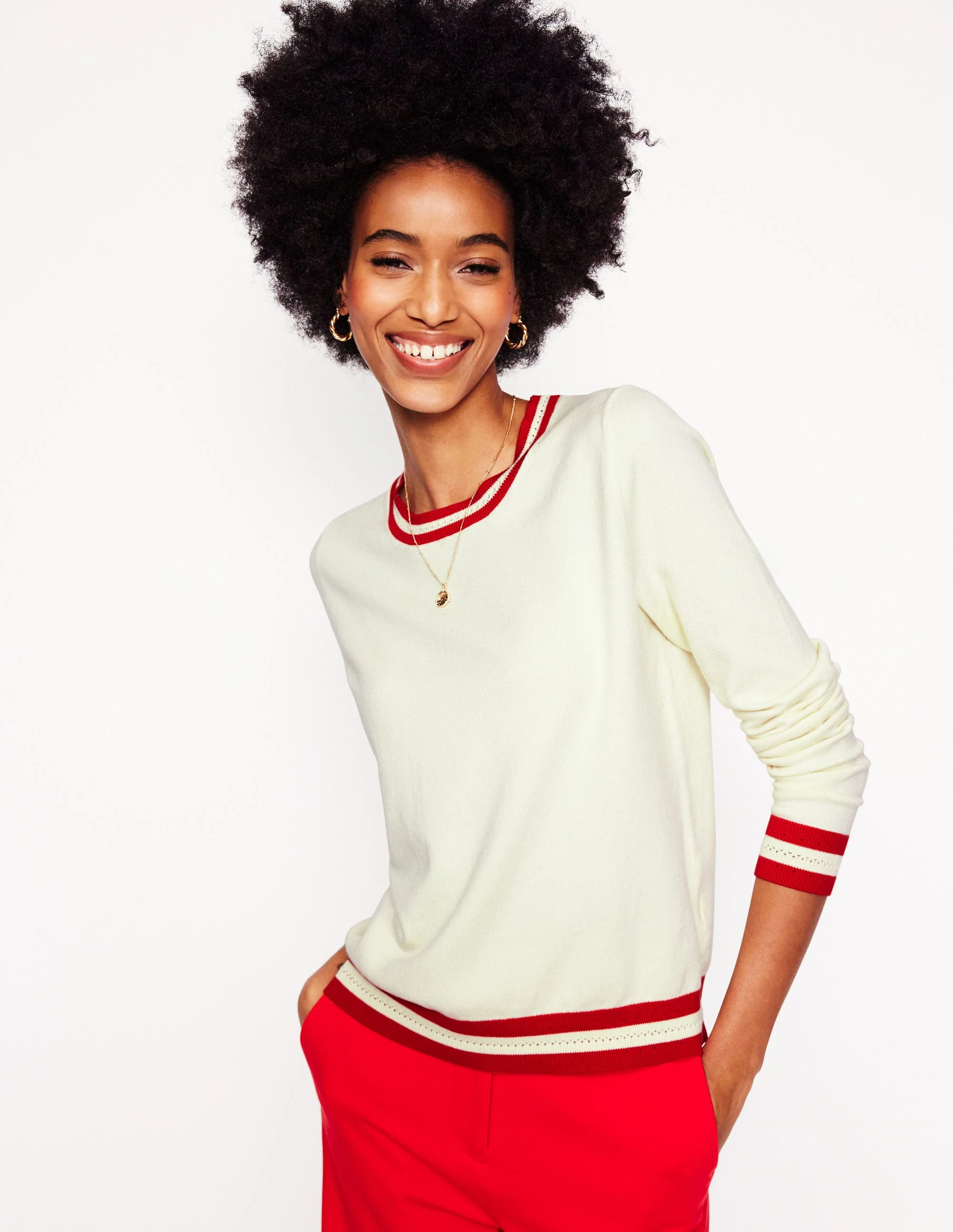 Catriona Pullover aus Baumwolle mit Rundhalsausschnitt-Black