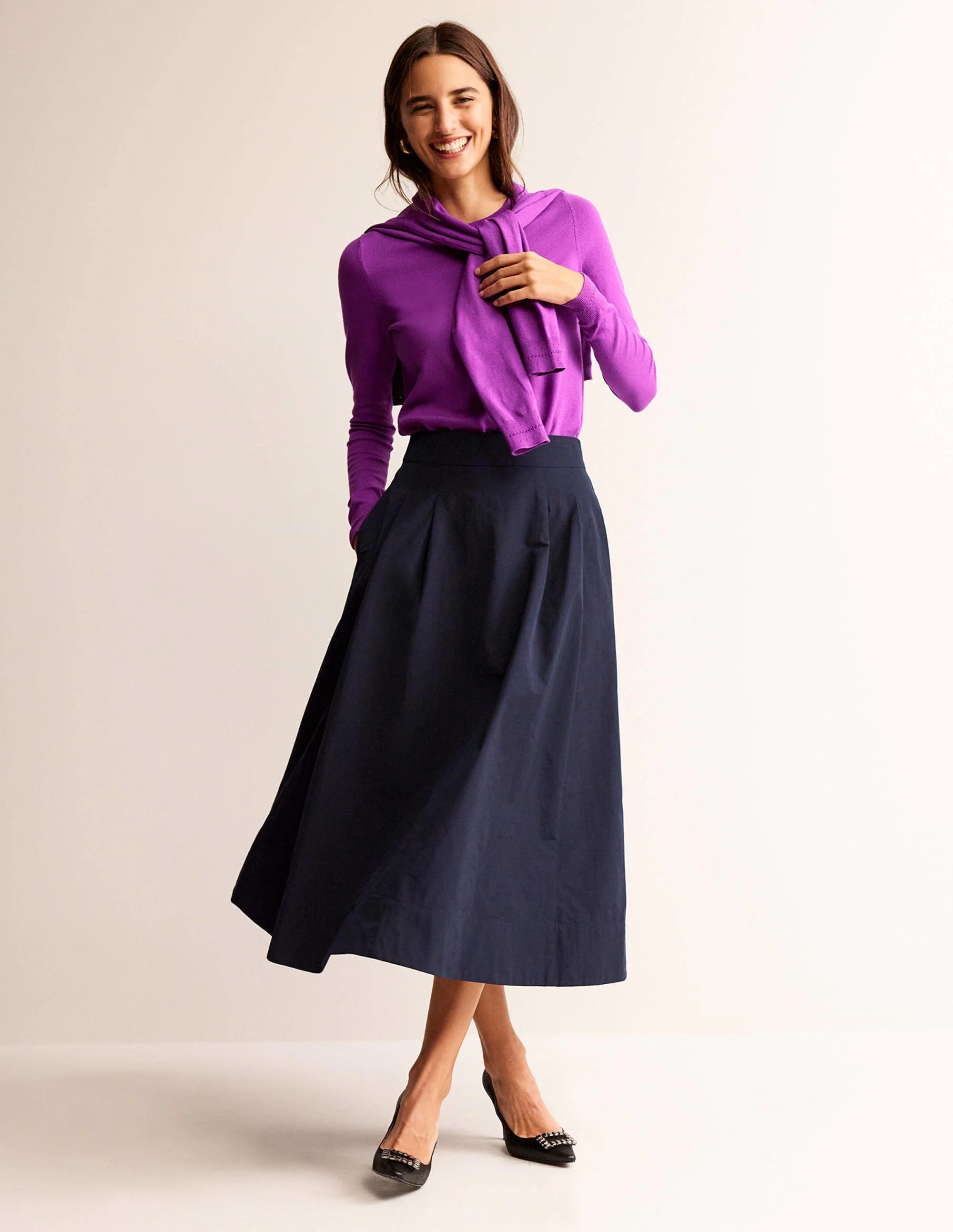 Catriona Pullover aus Baumwolle mit Rundhalsausschnitt-Edelsteinviolett - Image 4