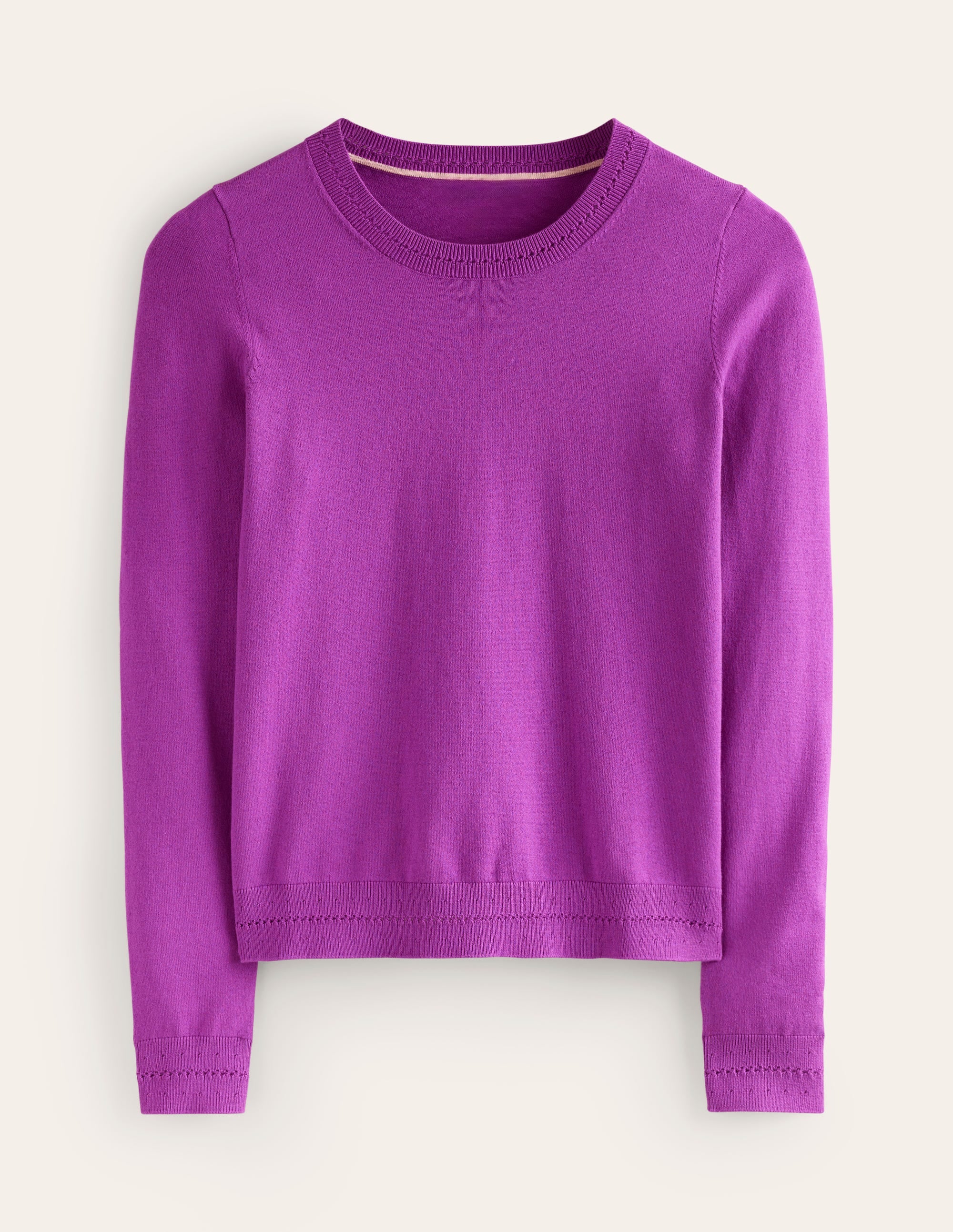 Catriona Pullover aus Baumwolle mit Rundhalsausschnitt-Edelsteinviolett - Image 5