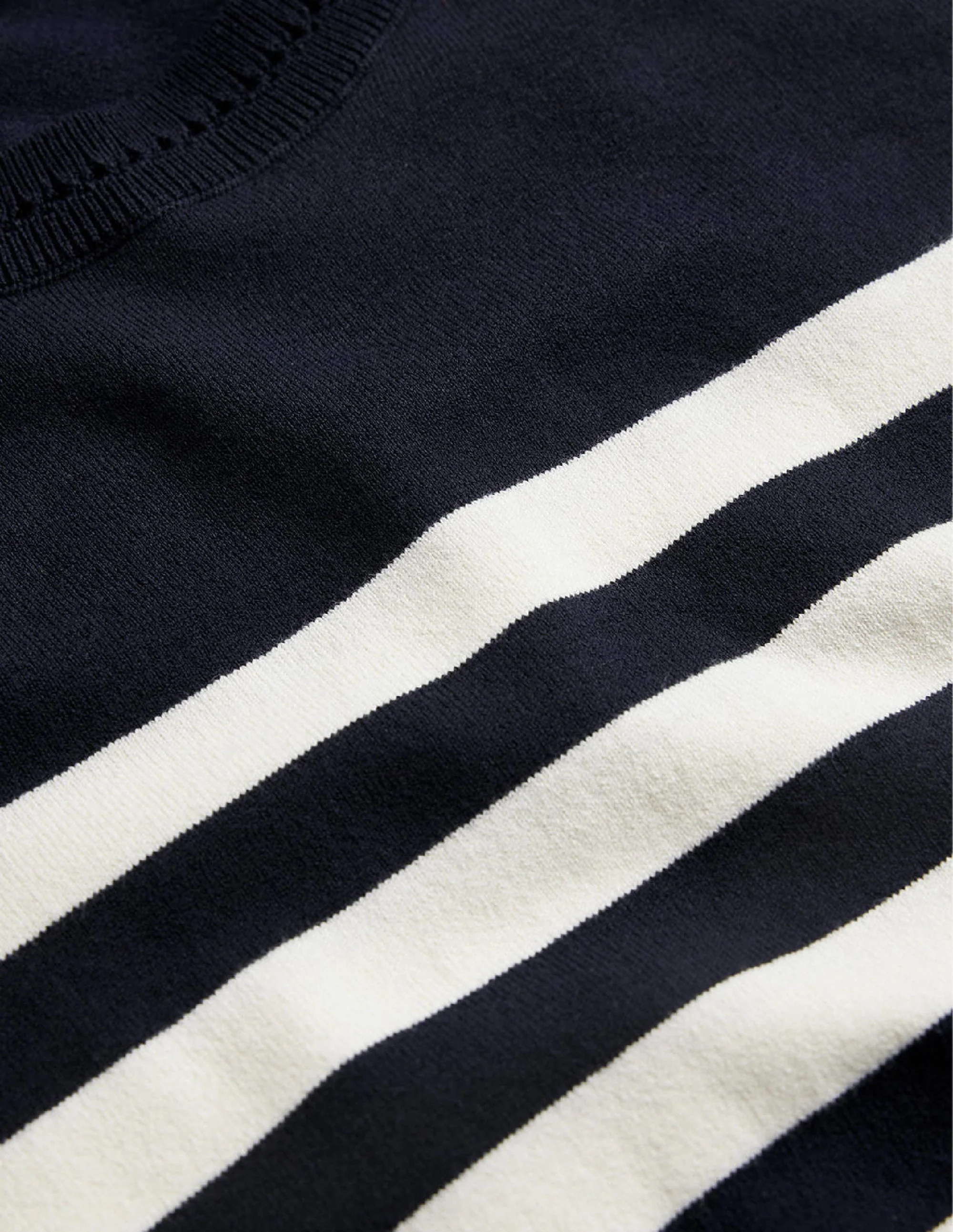 Catriona Pullover aus Baumwolle mit Rundhalsausschnitt-Französisches Navy/Naturweiß, Gestreift - Image 7