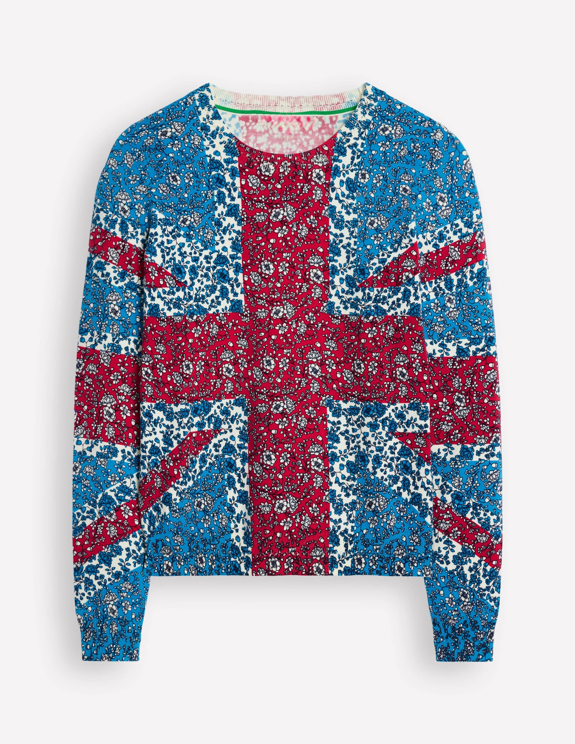 Catriona Pullover aus Baumwolle mit Rundhalsausschnitt-Himmelblau, Union Jack - Image 5