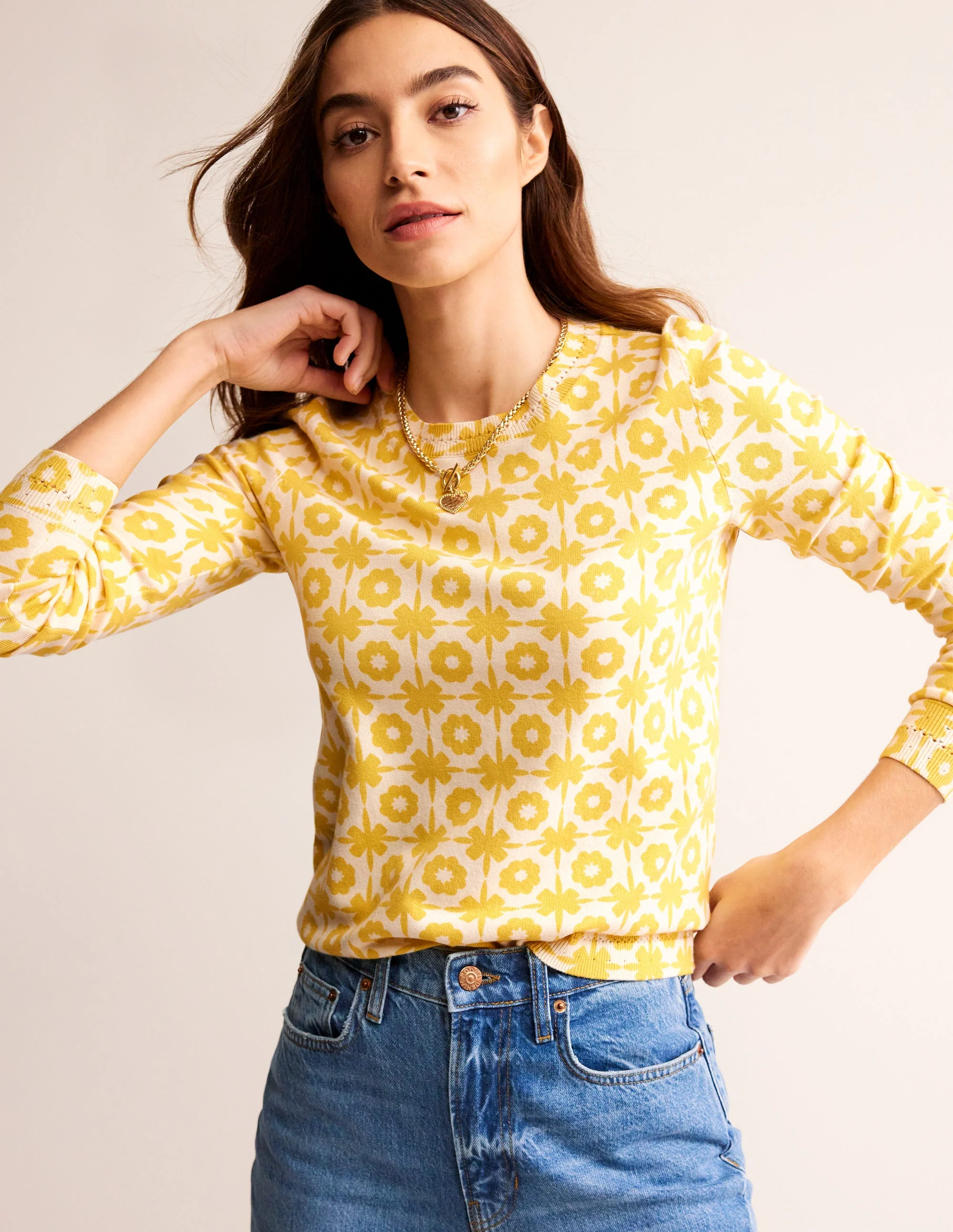 Catriona Pullover aus Baumwolle mit Rundhalsausschnitt-Maracuja Muster - Image 4