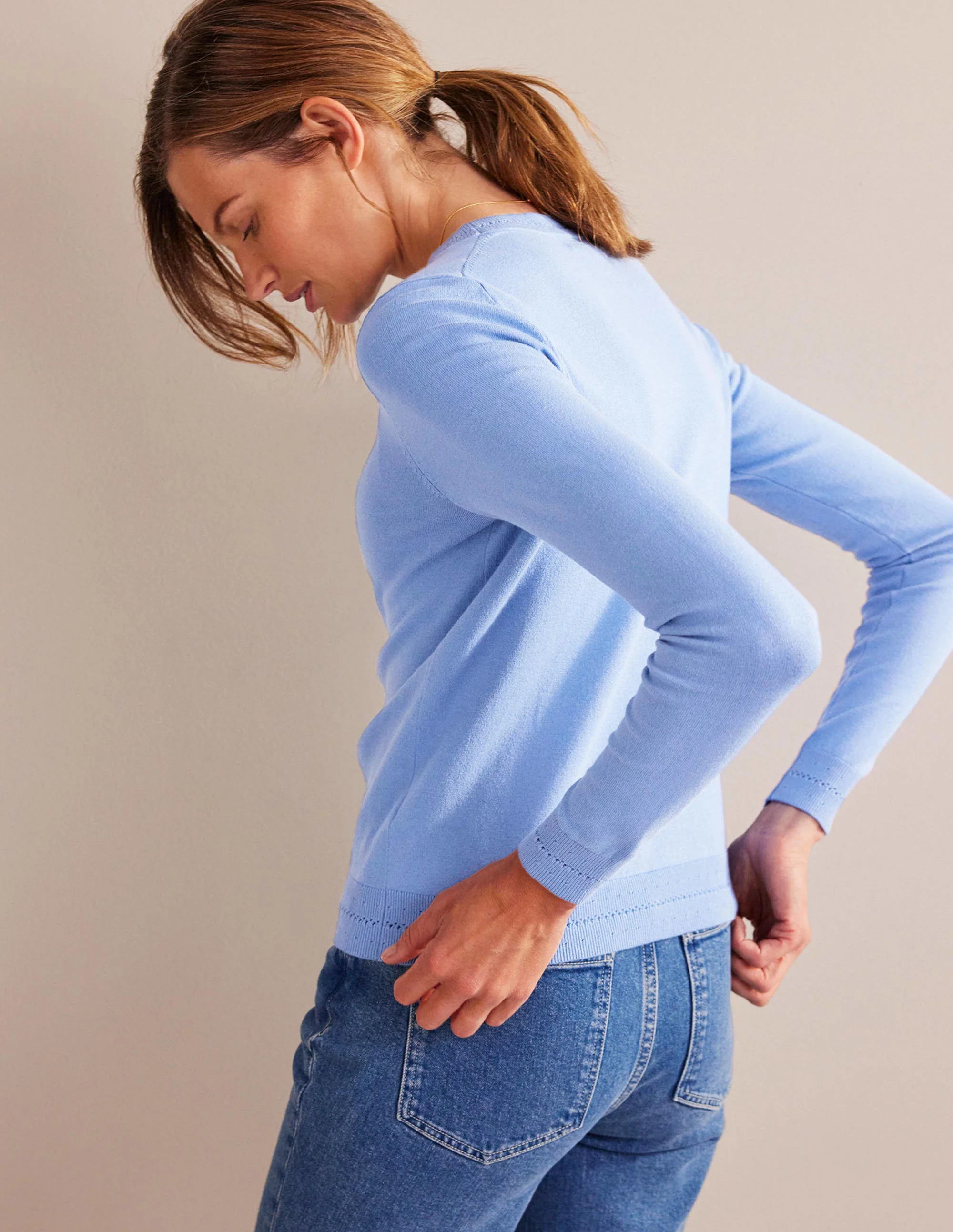 Catriona Pullover aus Baumwolle mit Rundhalsausschnitt-Marina - Image 3