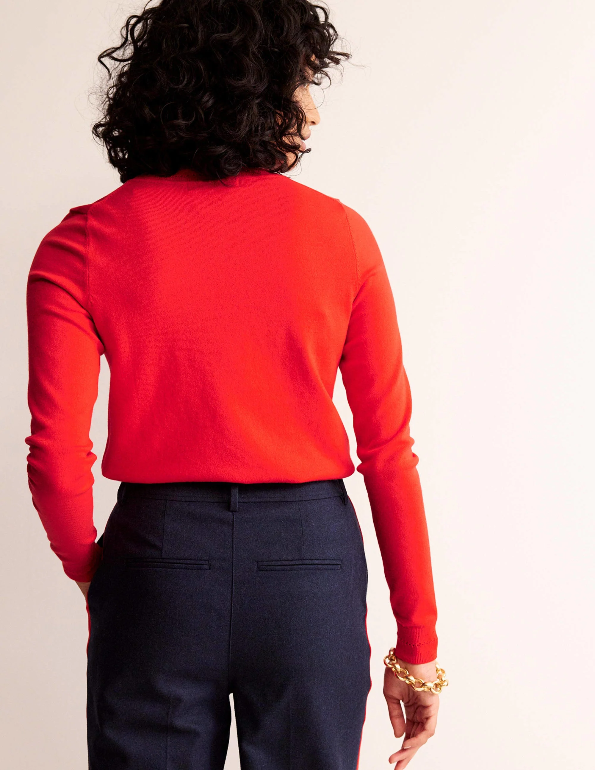 Catriona Pullover aus Baumwolle mit Rundhalsausschnitt-Mohnblumenrot - Image 3