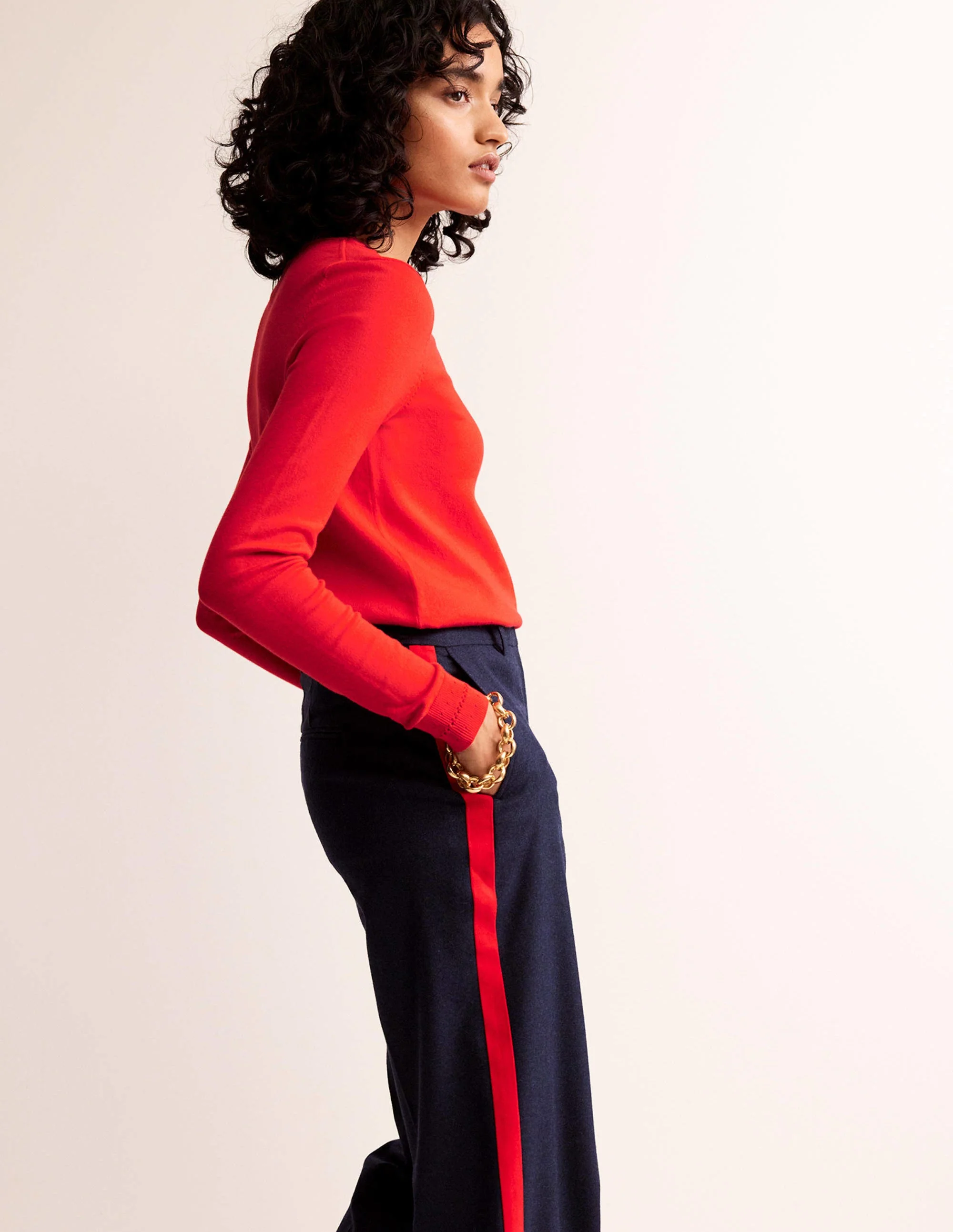 Catriona Pullover aus Baumwolle mit Rundhalsausschnitt-Mohnblumenrot - Image 4