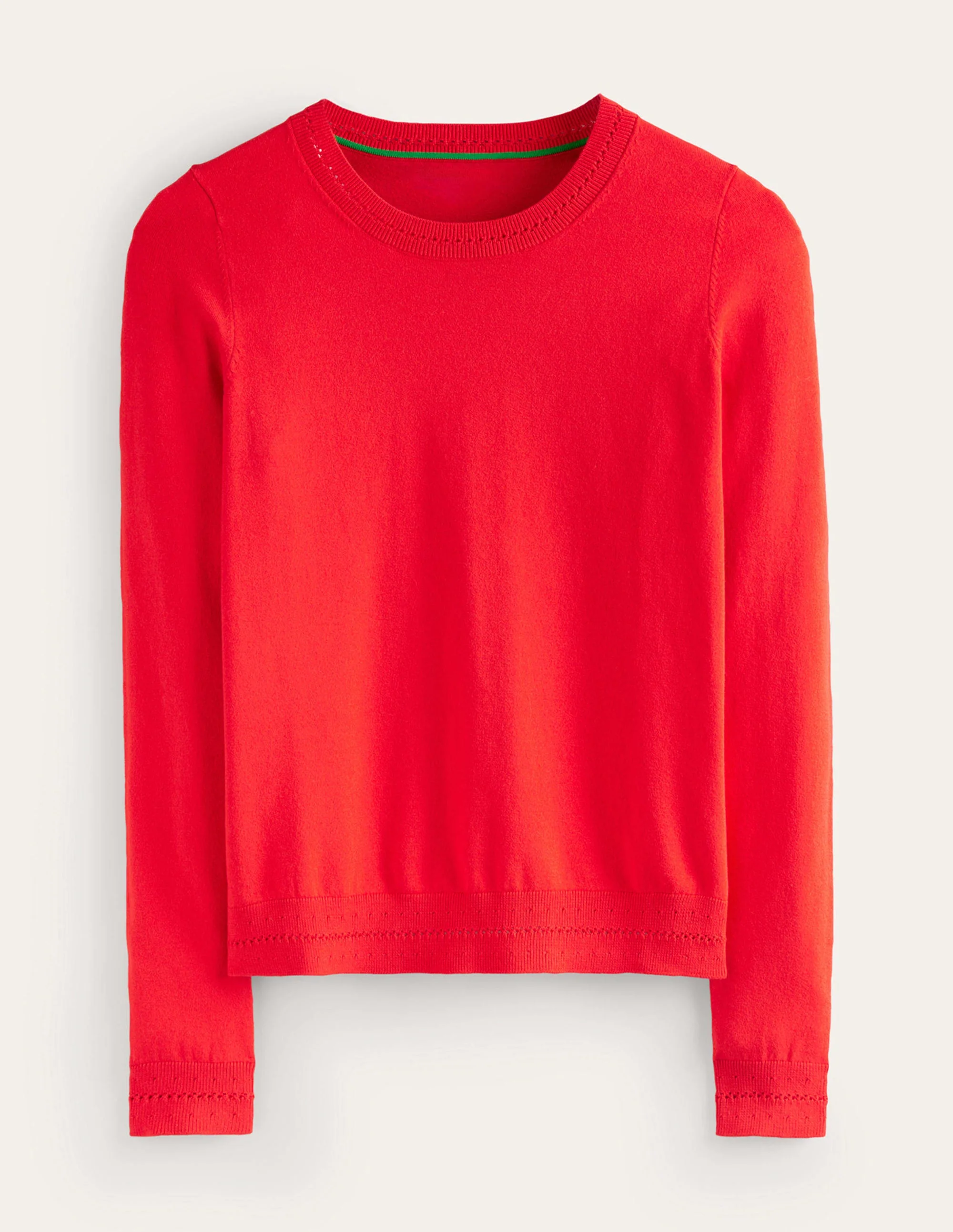 Catriona Pullover aus Baumwolle mit Rundhalsausschnitt-Mohnblumenrot - Image 6