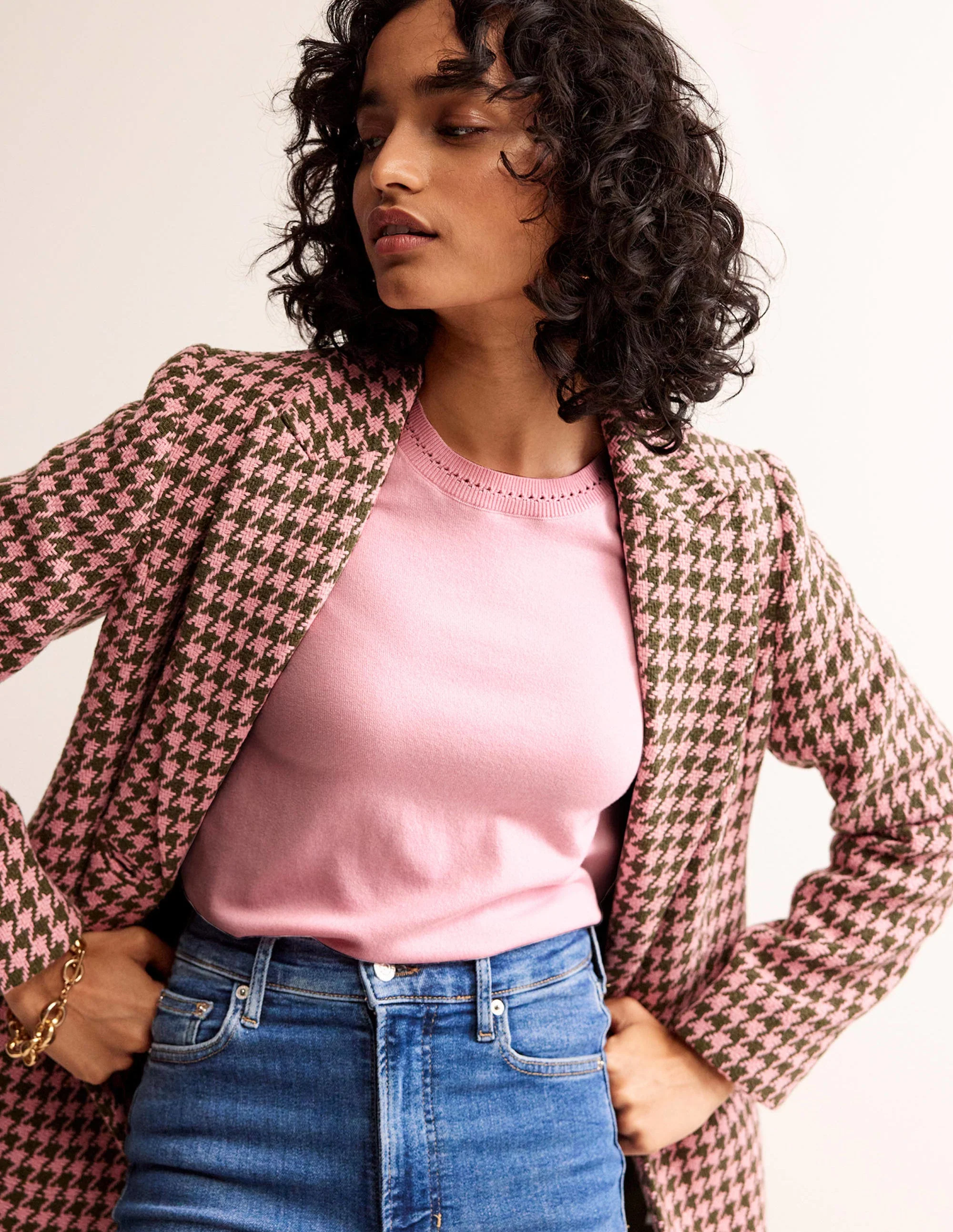 Catriona Pullover aus Baumwolle mit Rundhalsausschnitt-Orchideenrosa