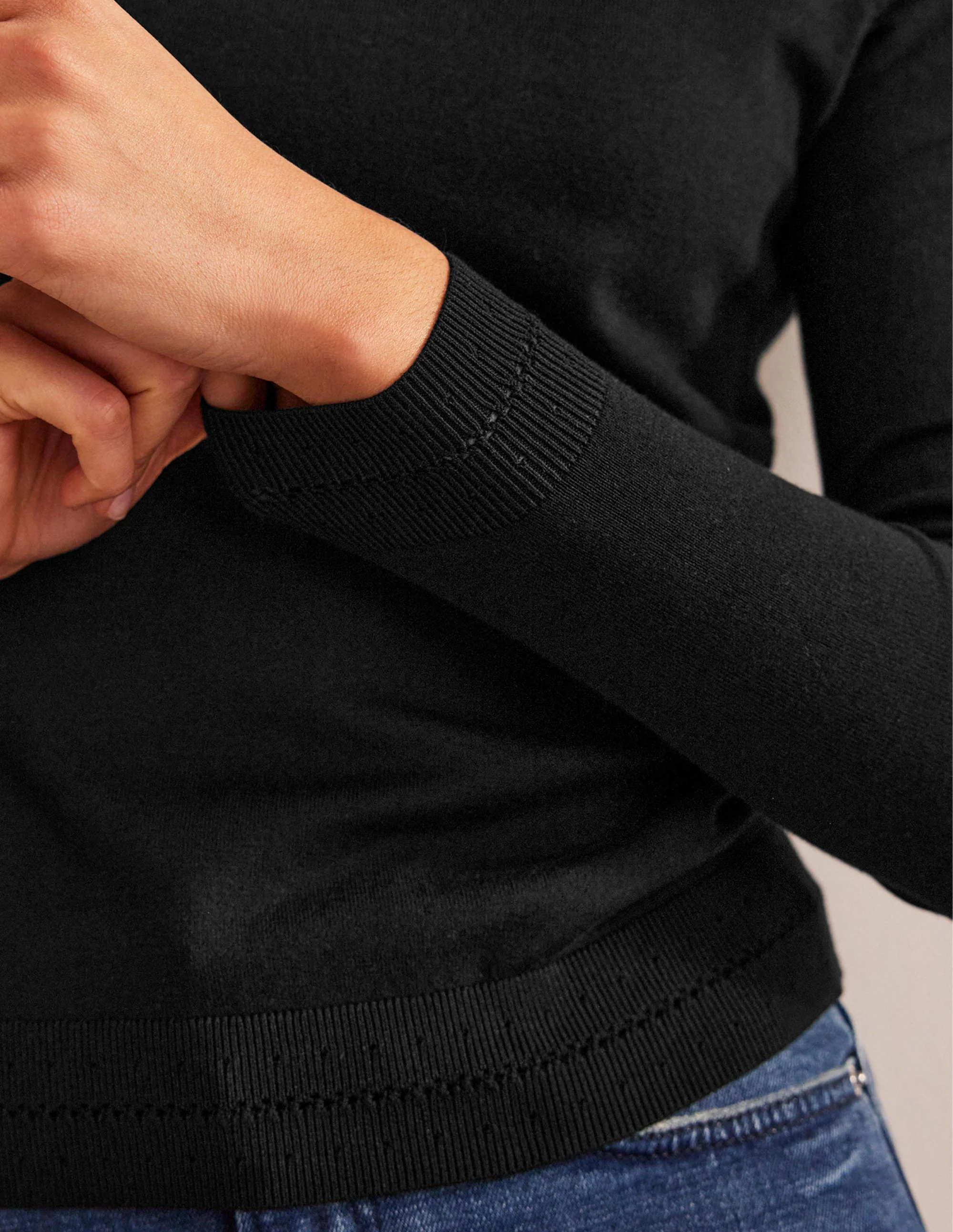 Catriona Pullover aus Baumwolle mit Rundhalsausschnitt-Schwarz - Image 2