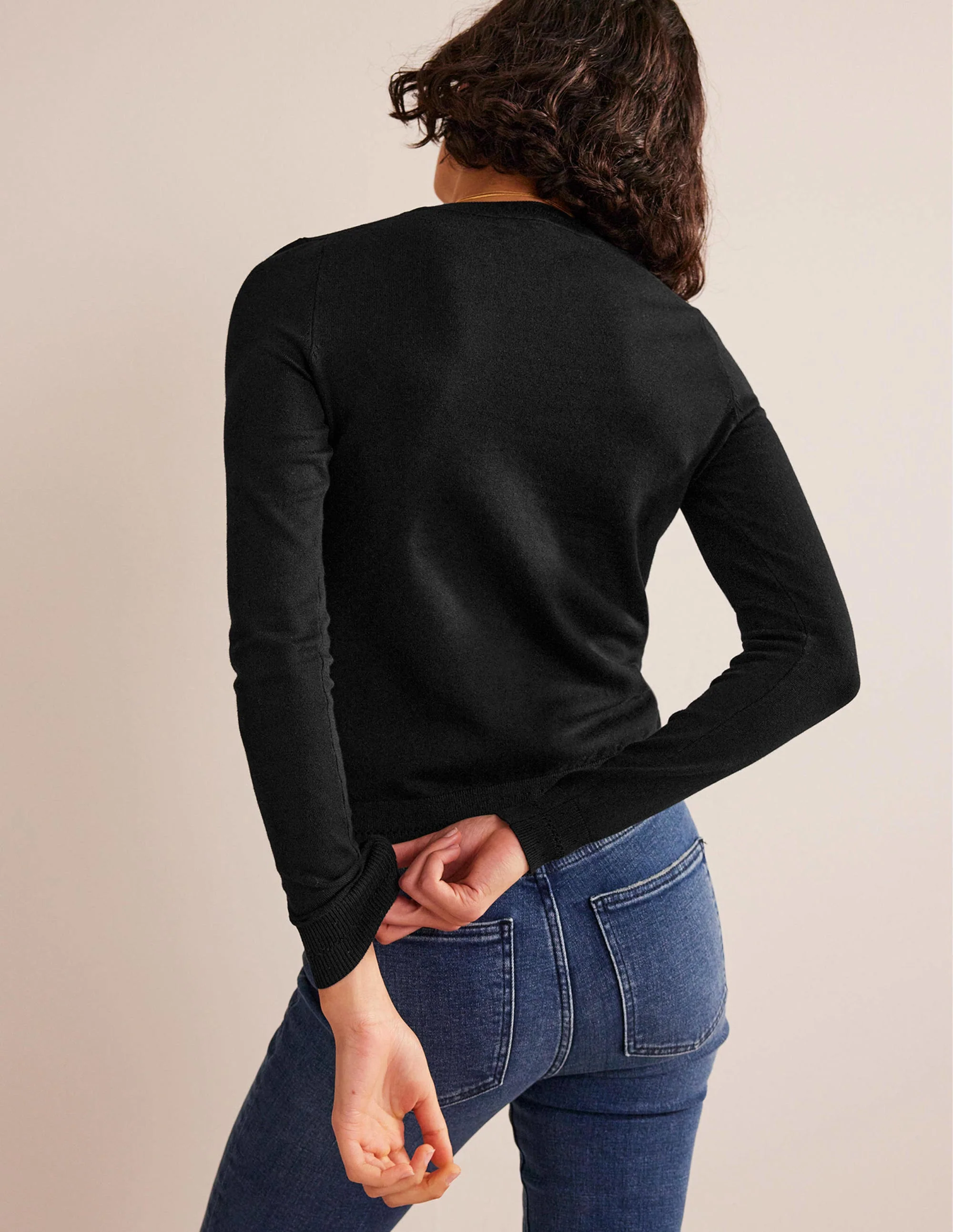 Catriona Pullover aus Baumwolle mit Rundhalsausschnitt-Schwarz - Image 3
