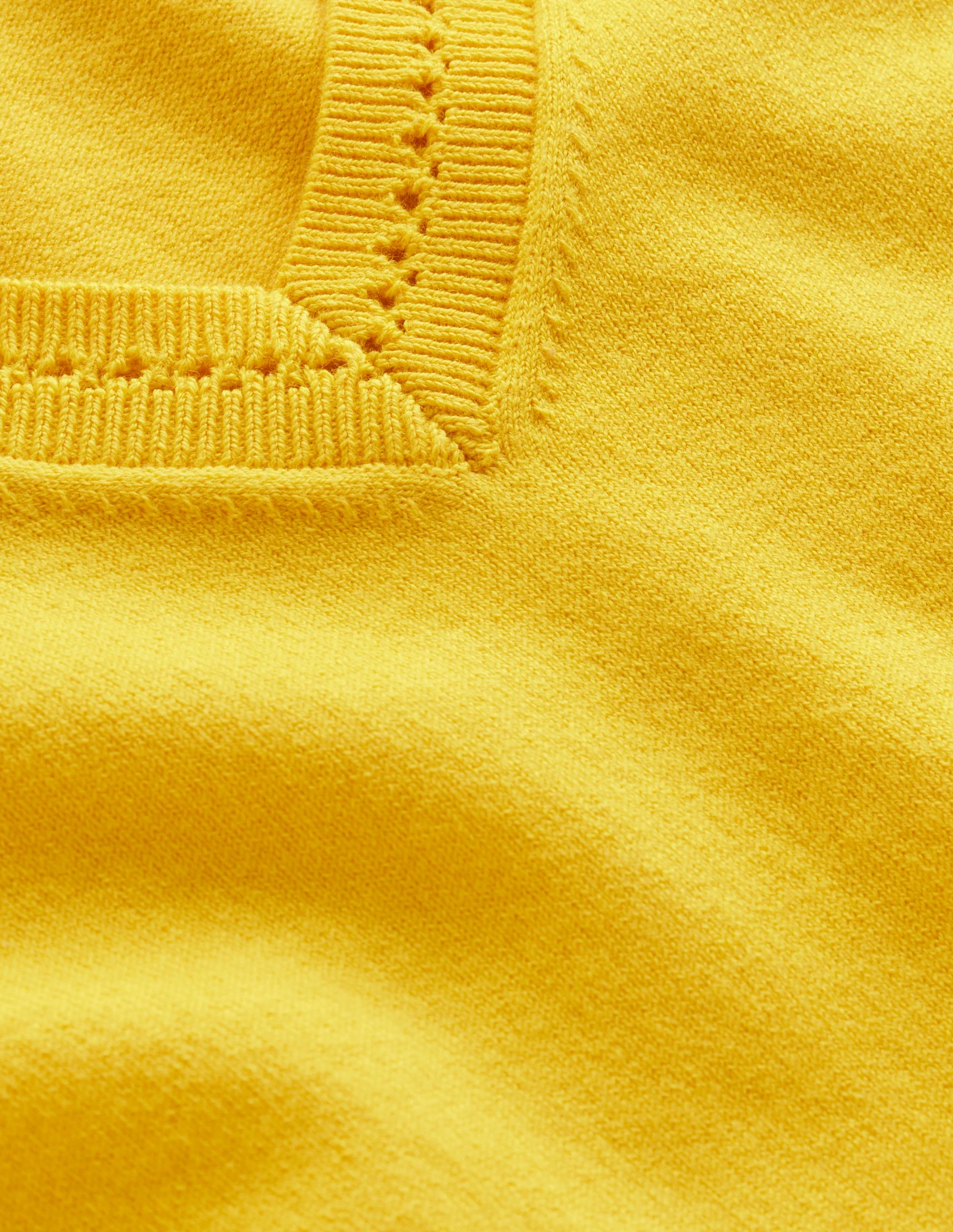 Catriona Pullover aus Baumwolle mit V-Ausschnitt-Maracuja-Gelb - Image 6