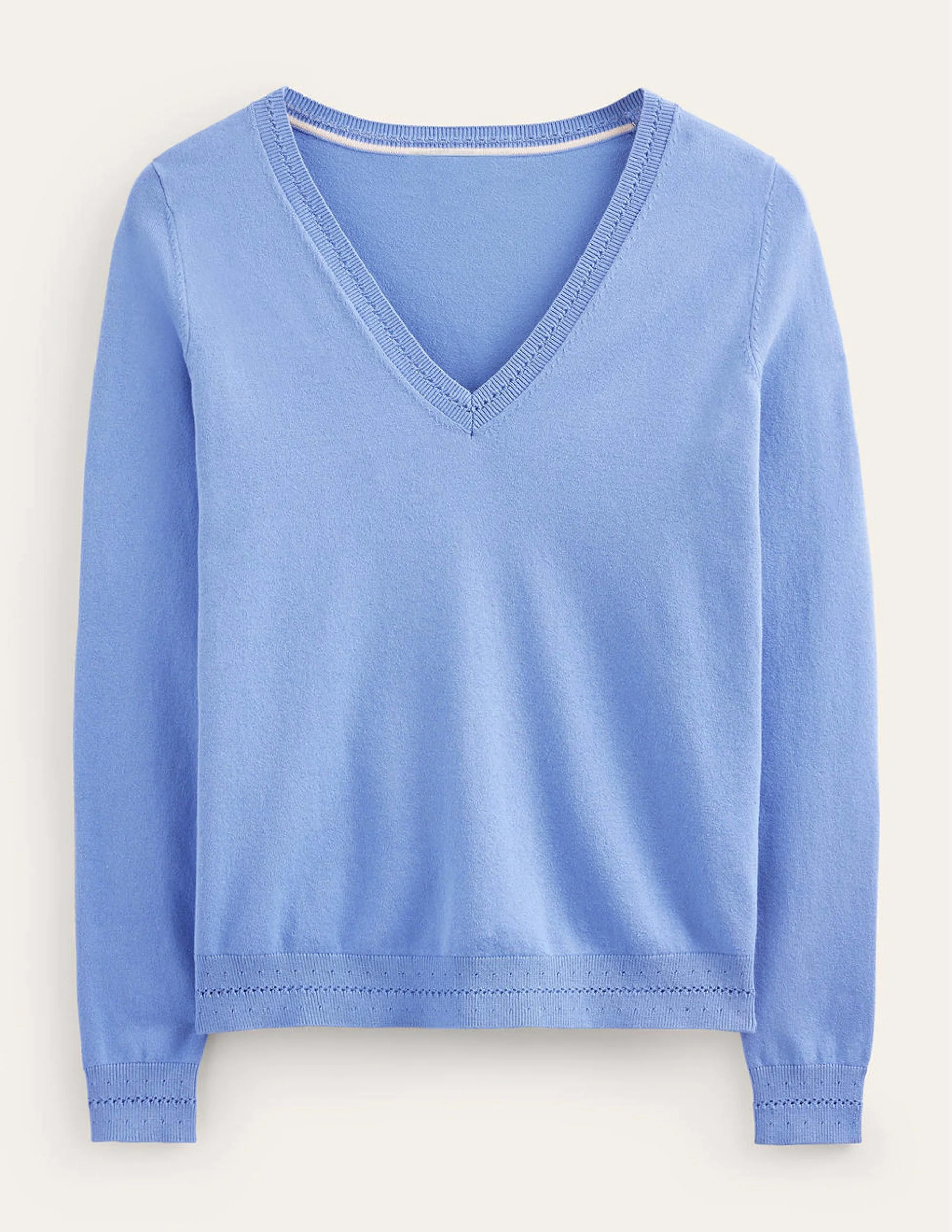 Catriona Pullover aus Baumwolle mit V-Ausschnitt-Marina - Image 5