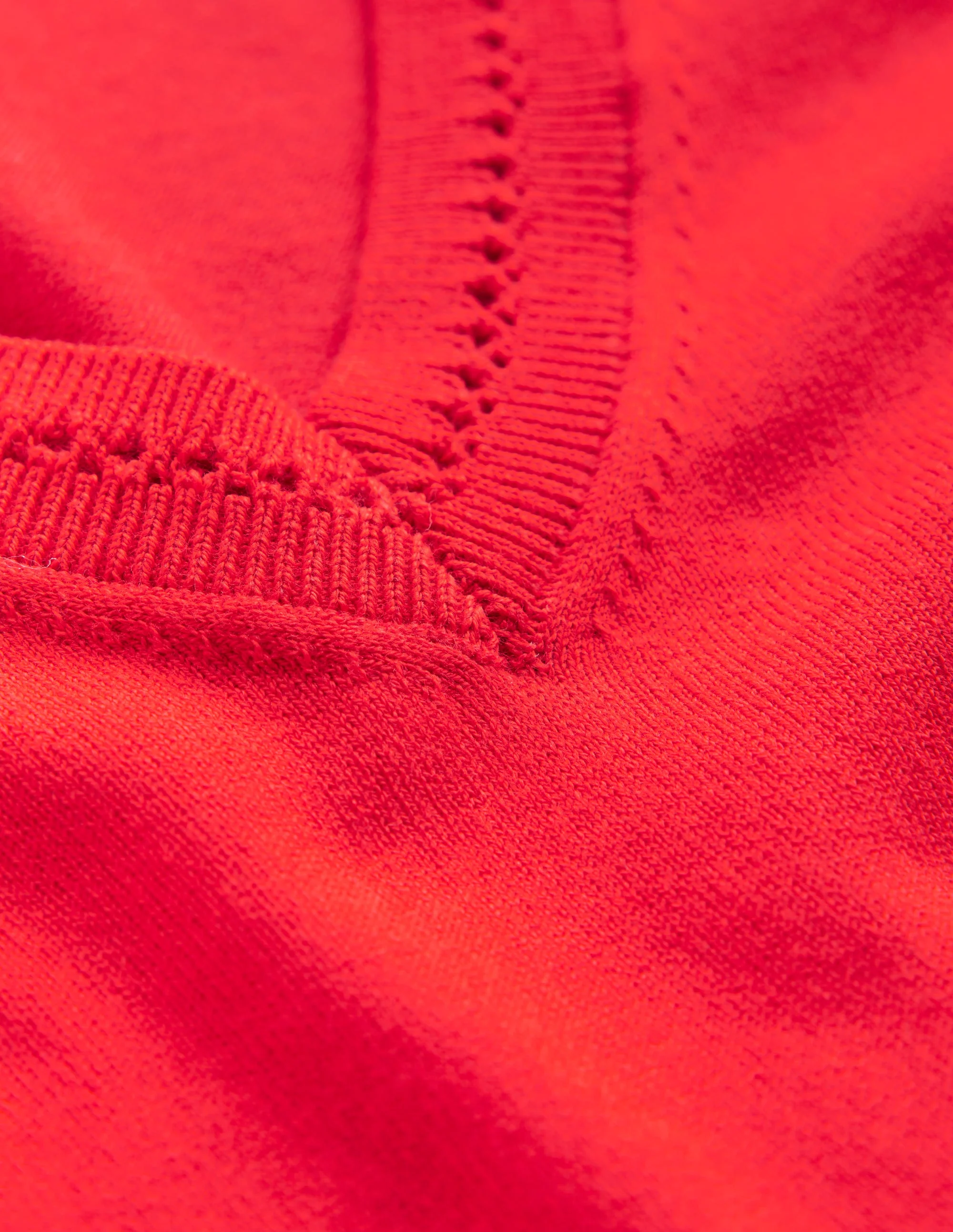 Catriona Pullover aus Baumwolle mit V-Ausschnitt-Mohnblumenrot - Image 6