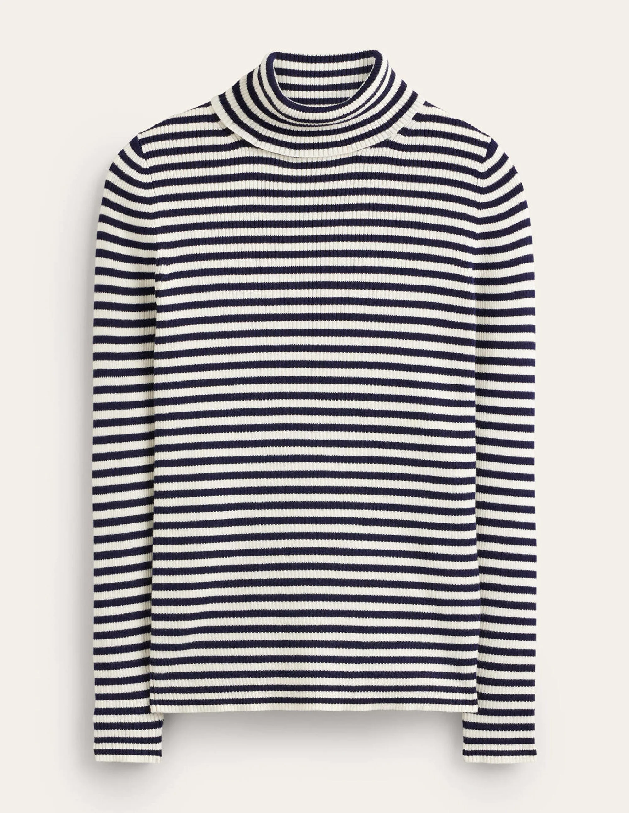Catriona Rollkragenpullover-Marineblau / Naturweiß - Image 6