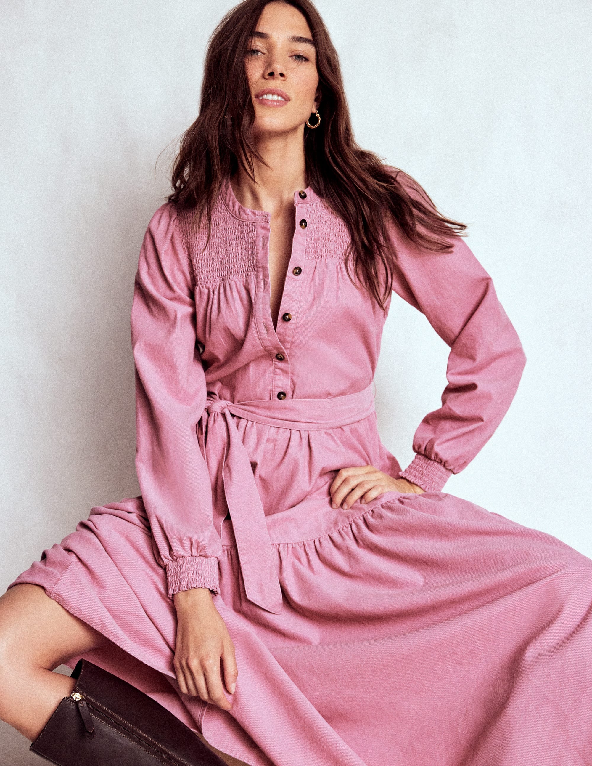 Cecily Midikleid aus Cord-Rosa Schleier - Image 5