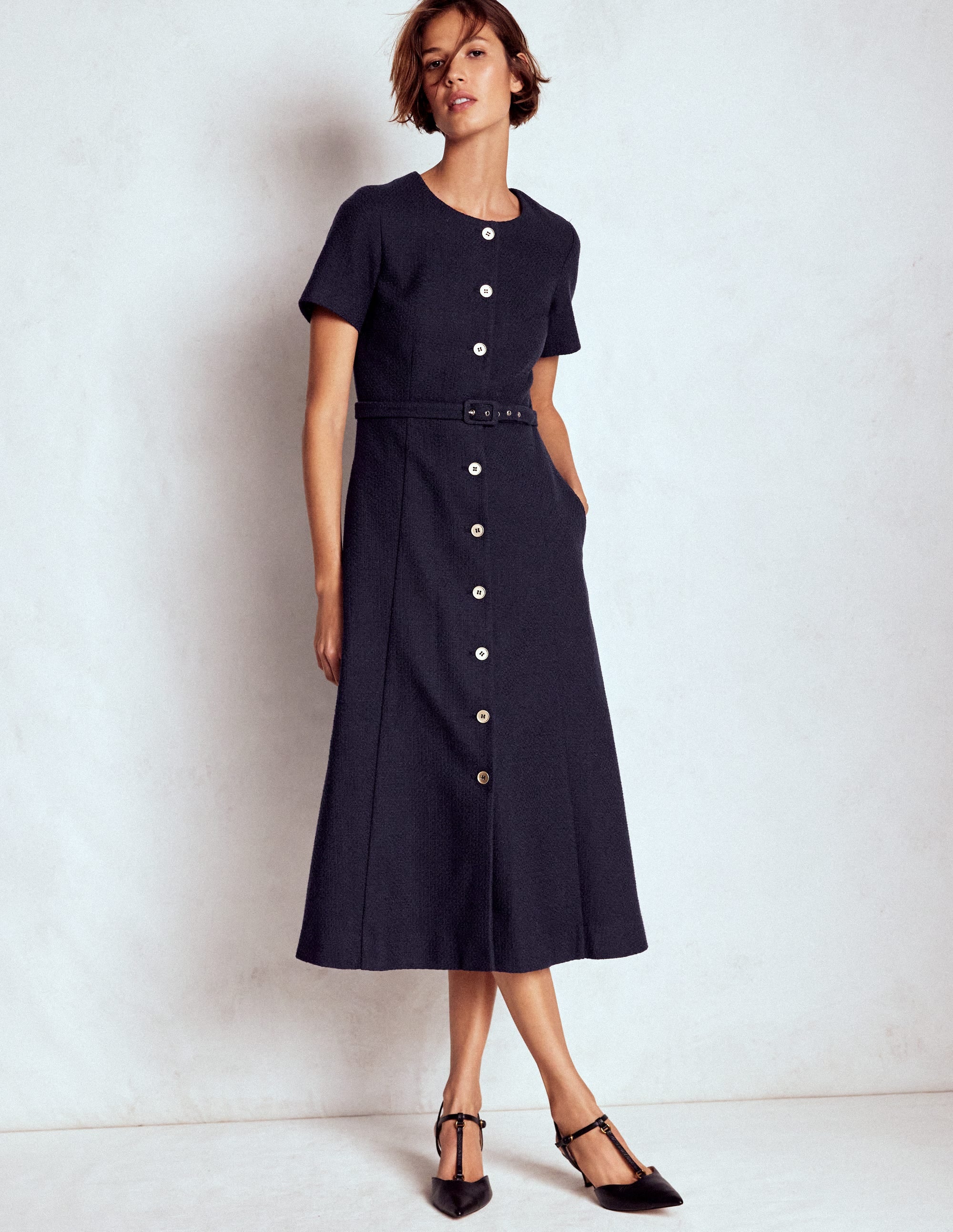 Charlotte Midikleid aus Baumwolle-Marineblau - Image 4