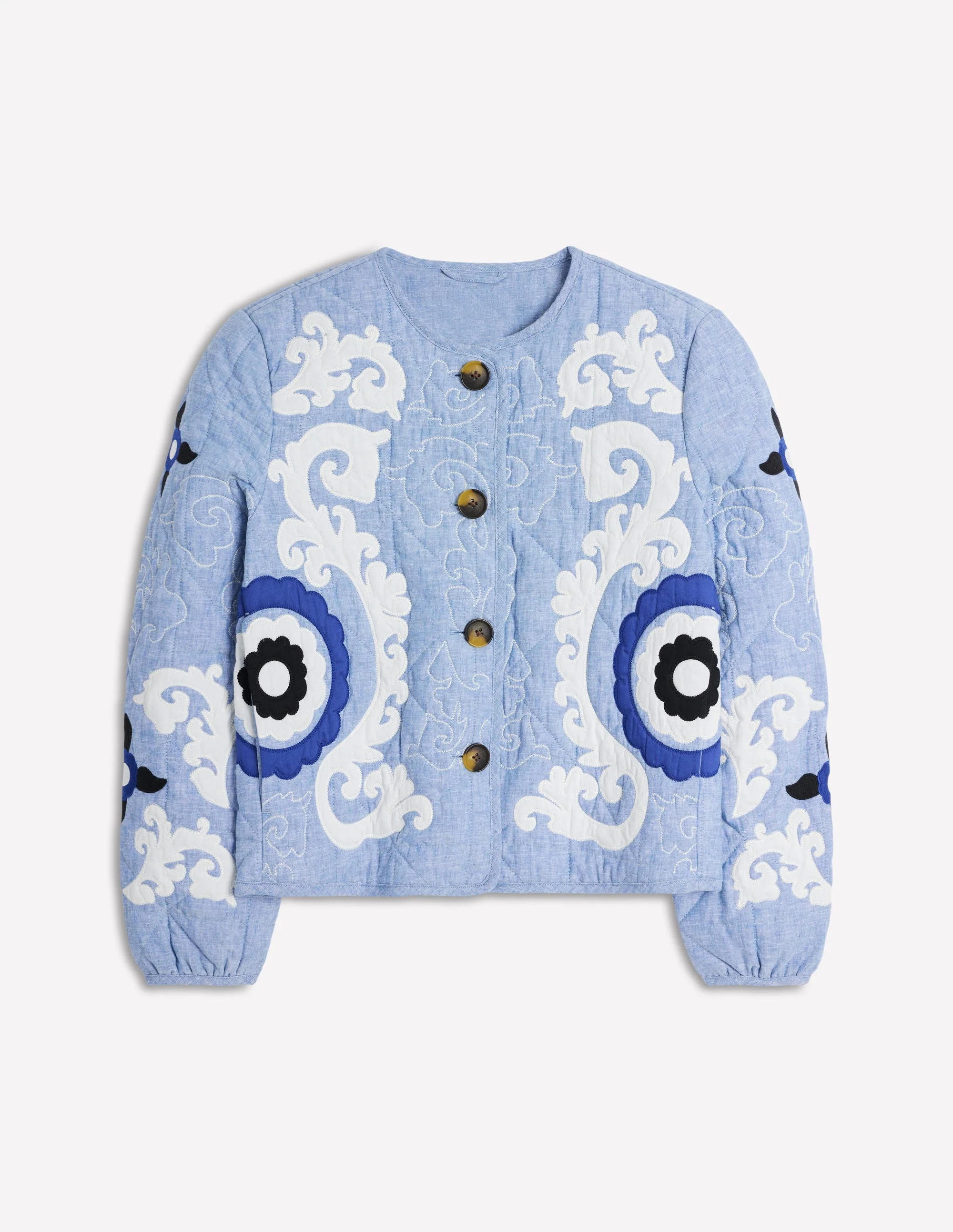 Chelsea Bestickte Jacke-Graublau Chambray - Image 10