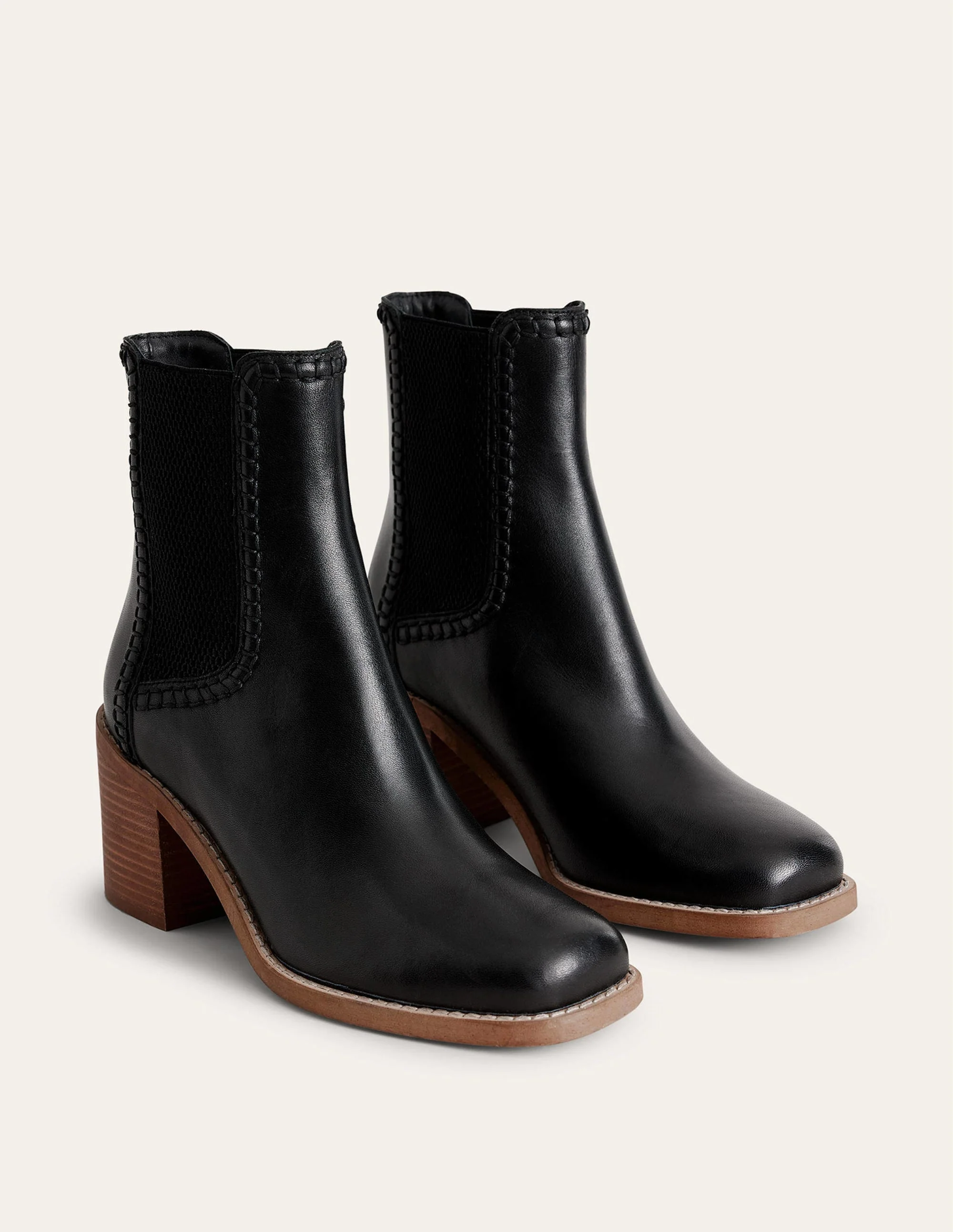 Chelsea-Boots mit Blockabsatz-Schwarz - Image 3