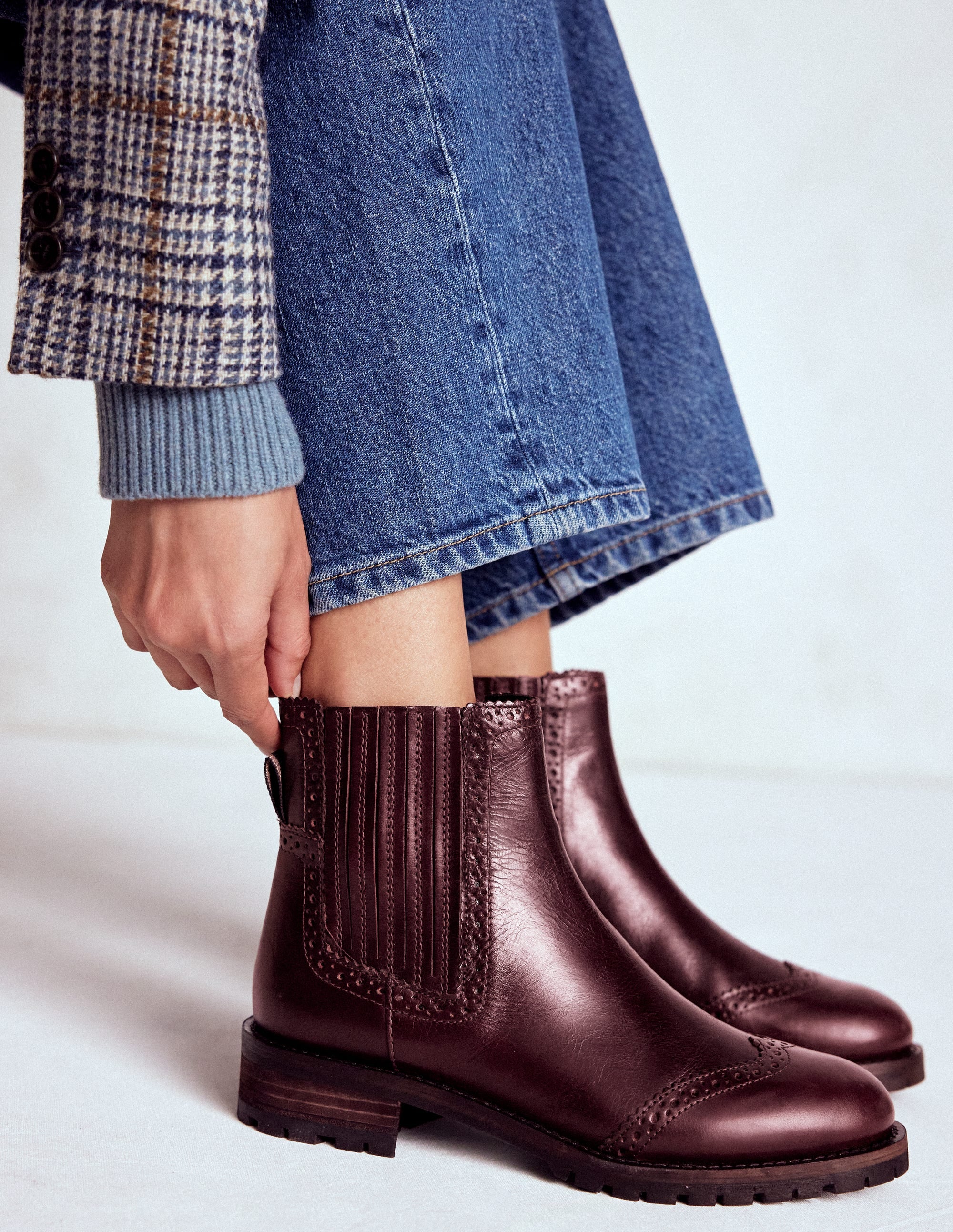 Chelsea-Stiefel mit Budapester-Details-Oxblood - Image 3