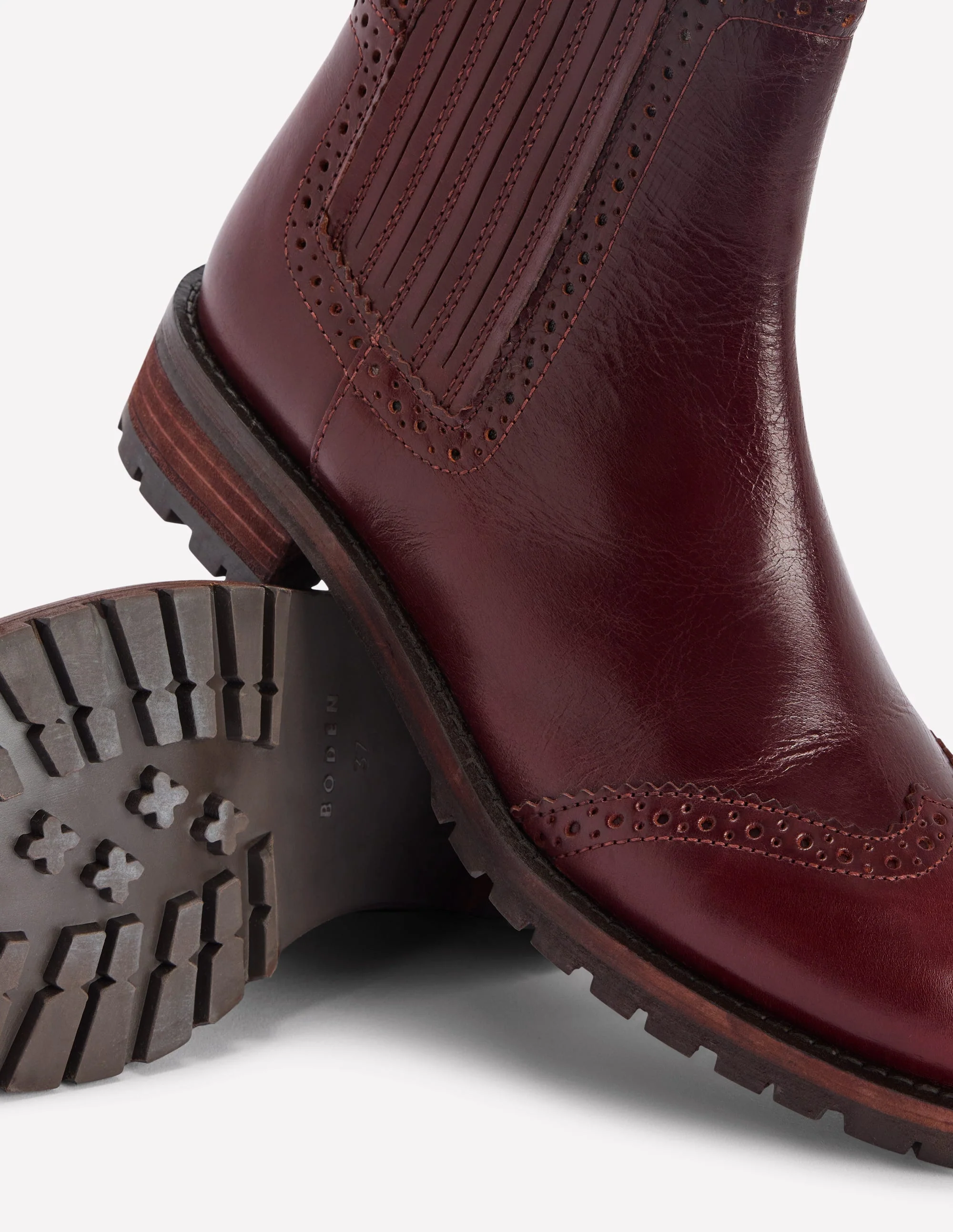 Chelsea-Stiefel mit Budapester-Details-Oxblood - Image 5