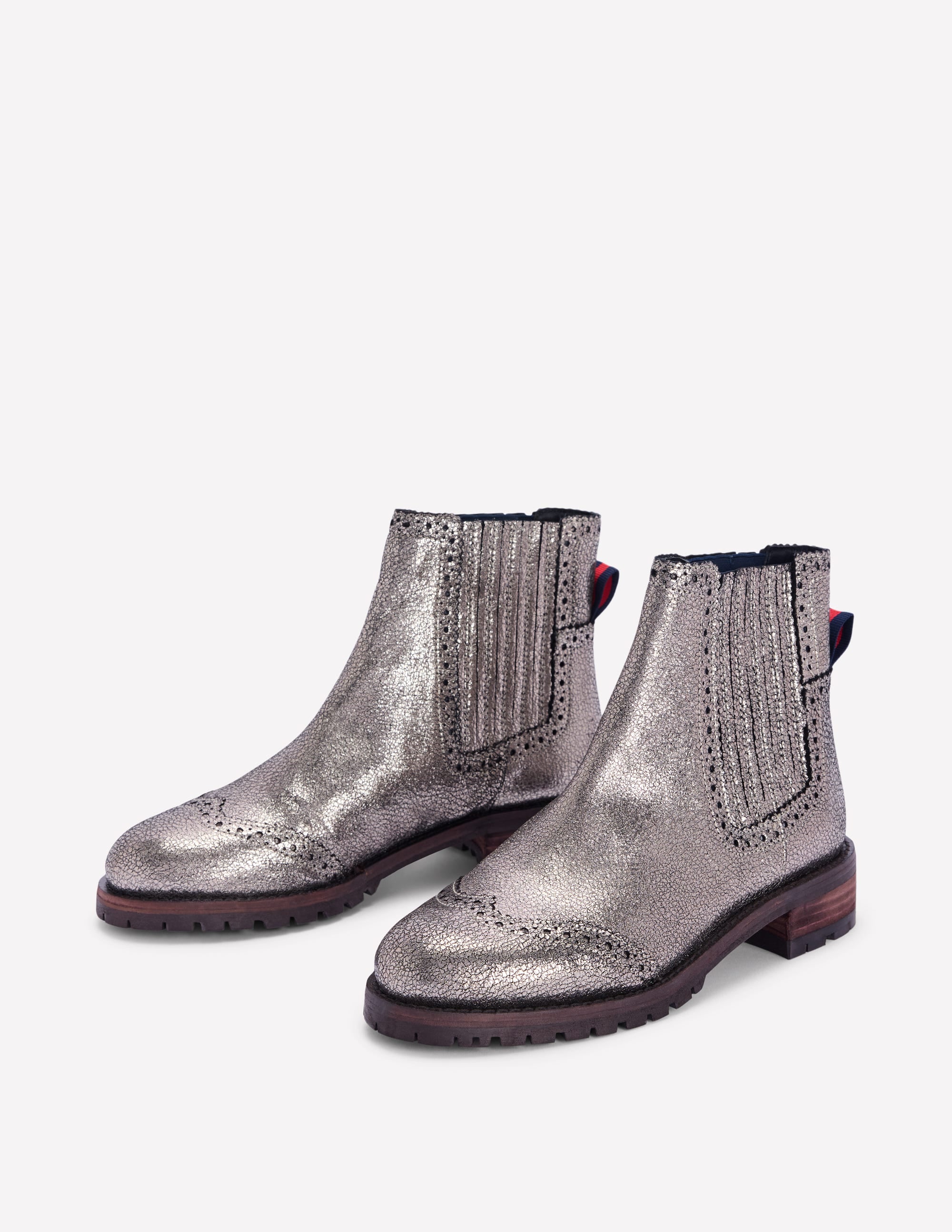 Chelsea-Stiefel mit Budapester-Details-Silber - Image 3