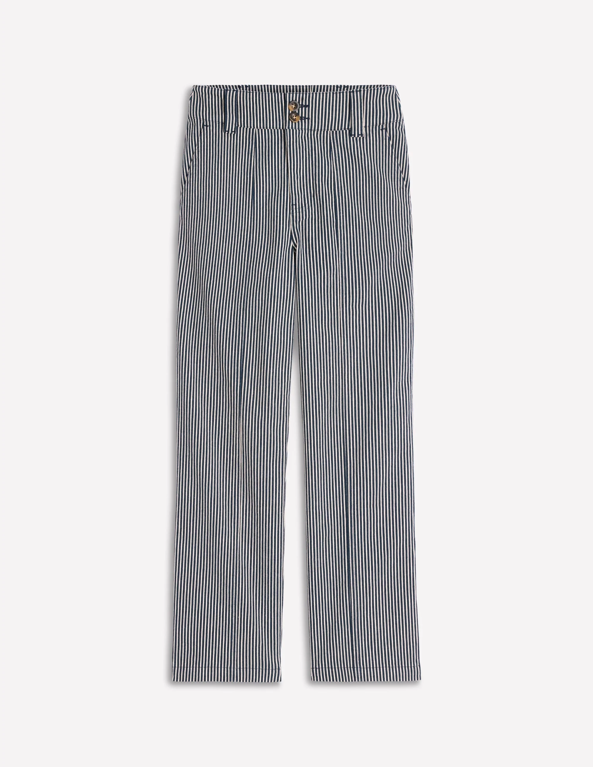 Chinohose mit geradem Bein-Blau und Naturweiß Gestreift - Image 6