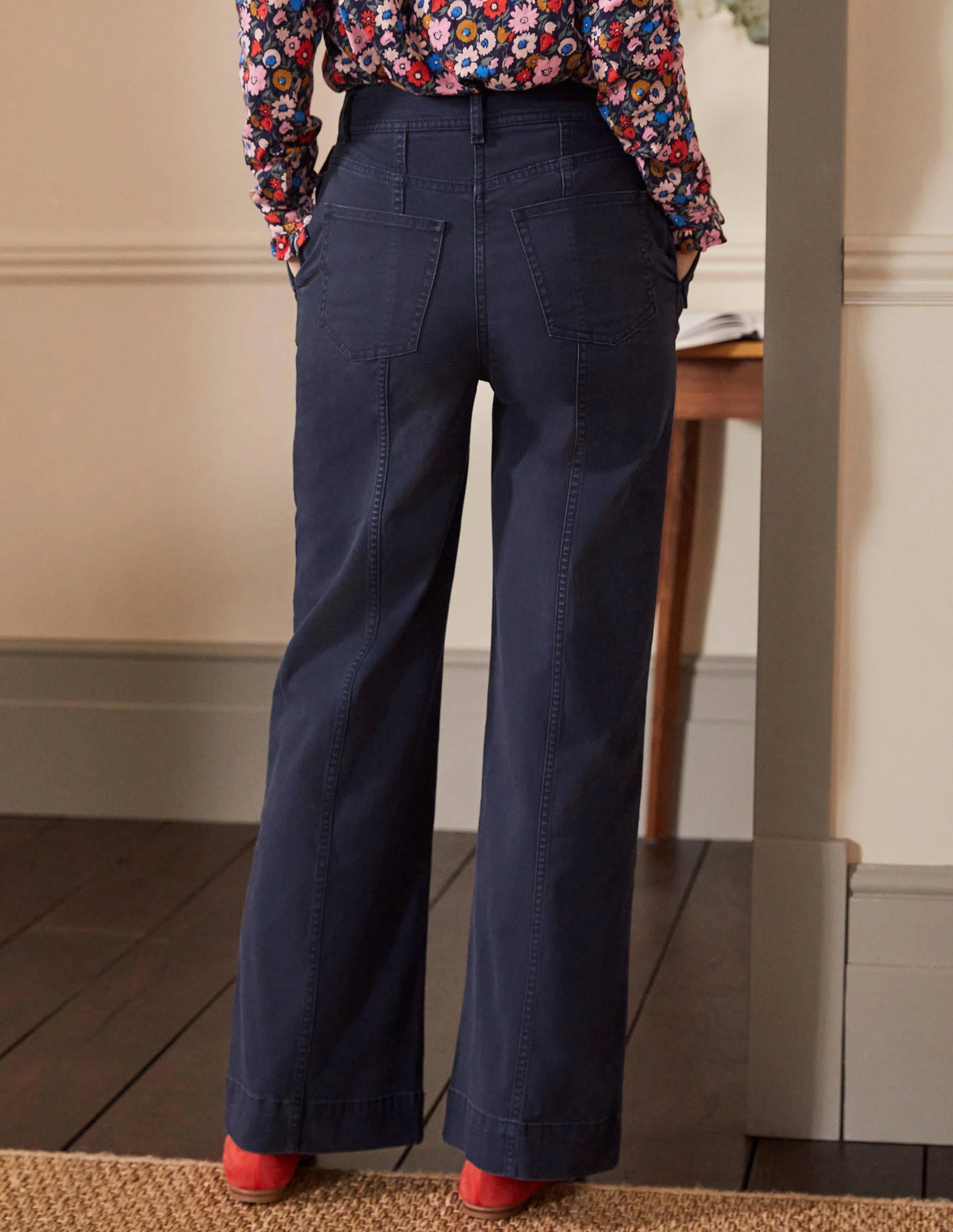 Chinohose mit weitem Bein-Marineblau - Image 3