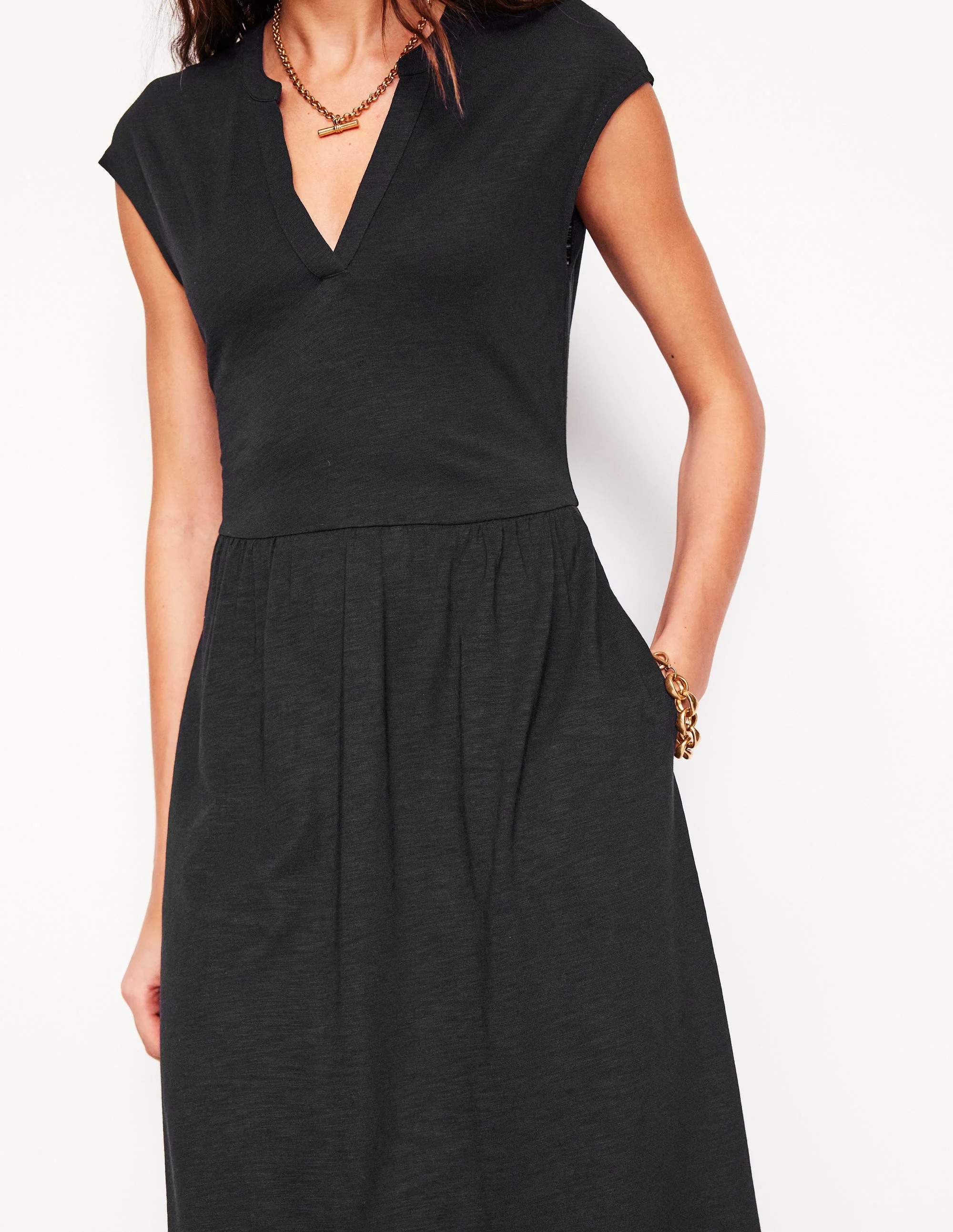 Chloe Jersey-Midikleid-Schwarz - Image 3