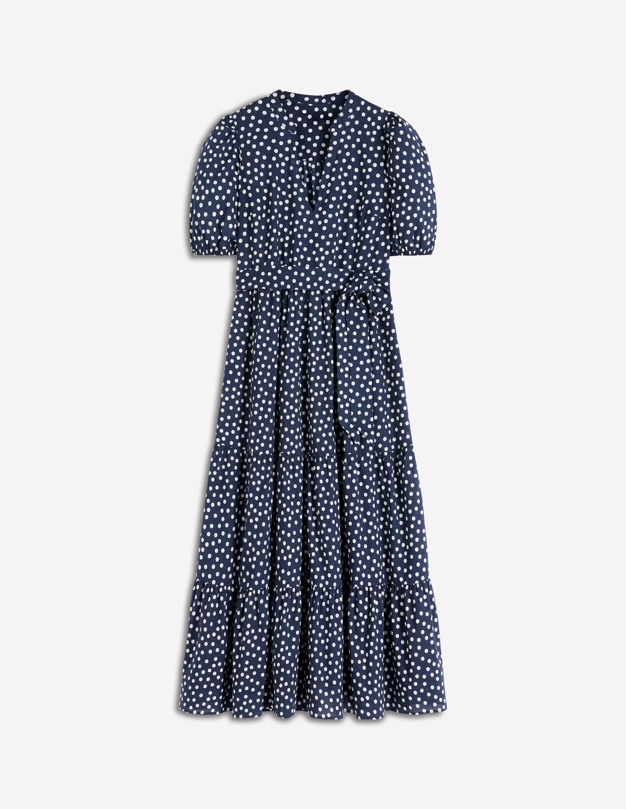 Christabel Baumwoll-Midikleid-Französisches Marineblau, Gemalte Tupfen - Image 6