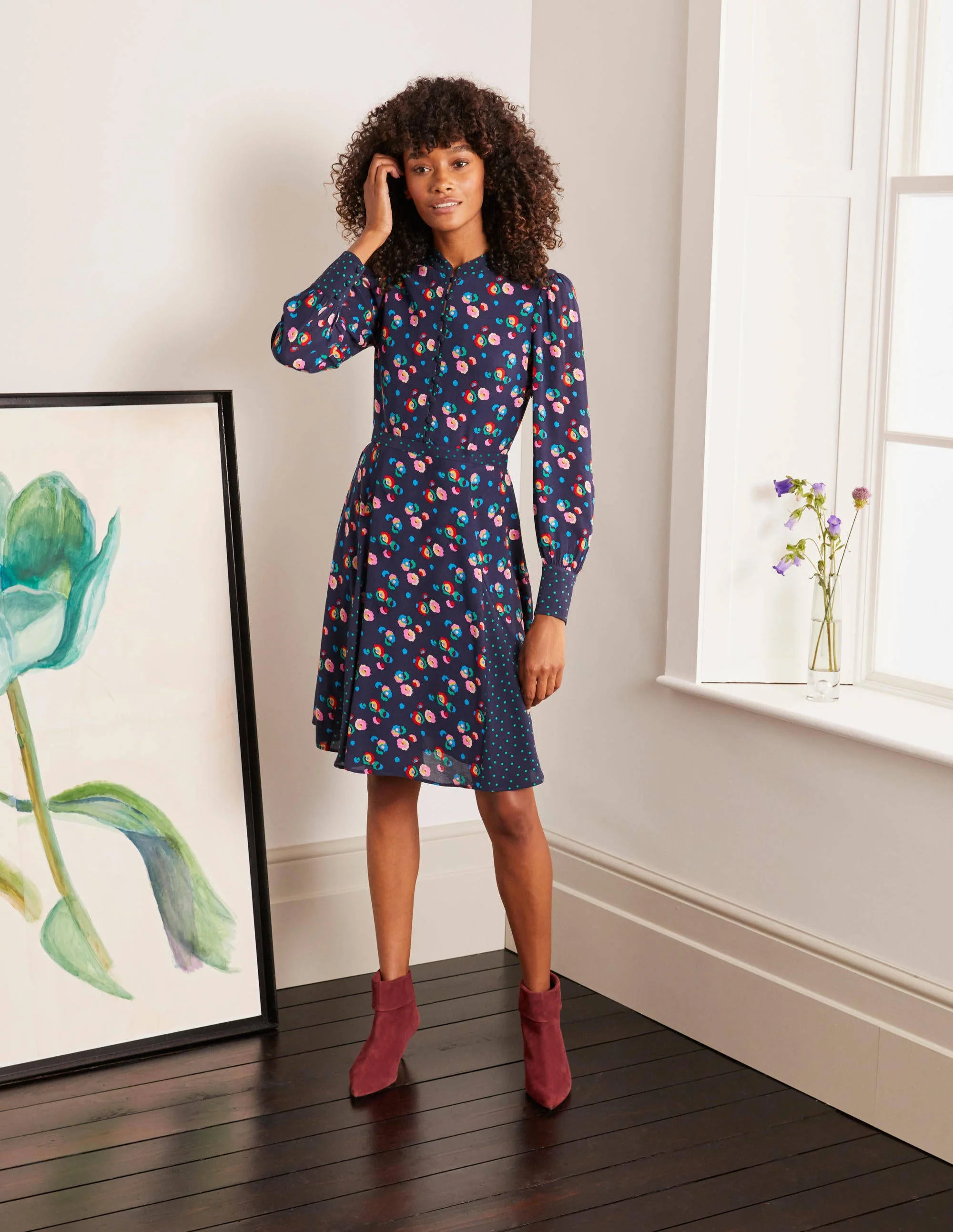 Christina Kleid-Navy, Üppige Pfingstrose - Image 2