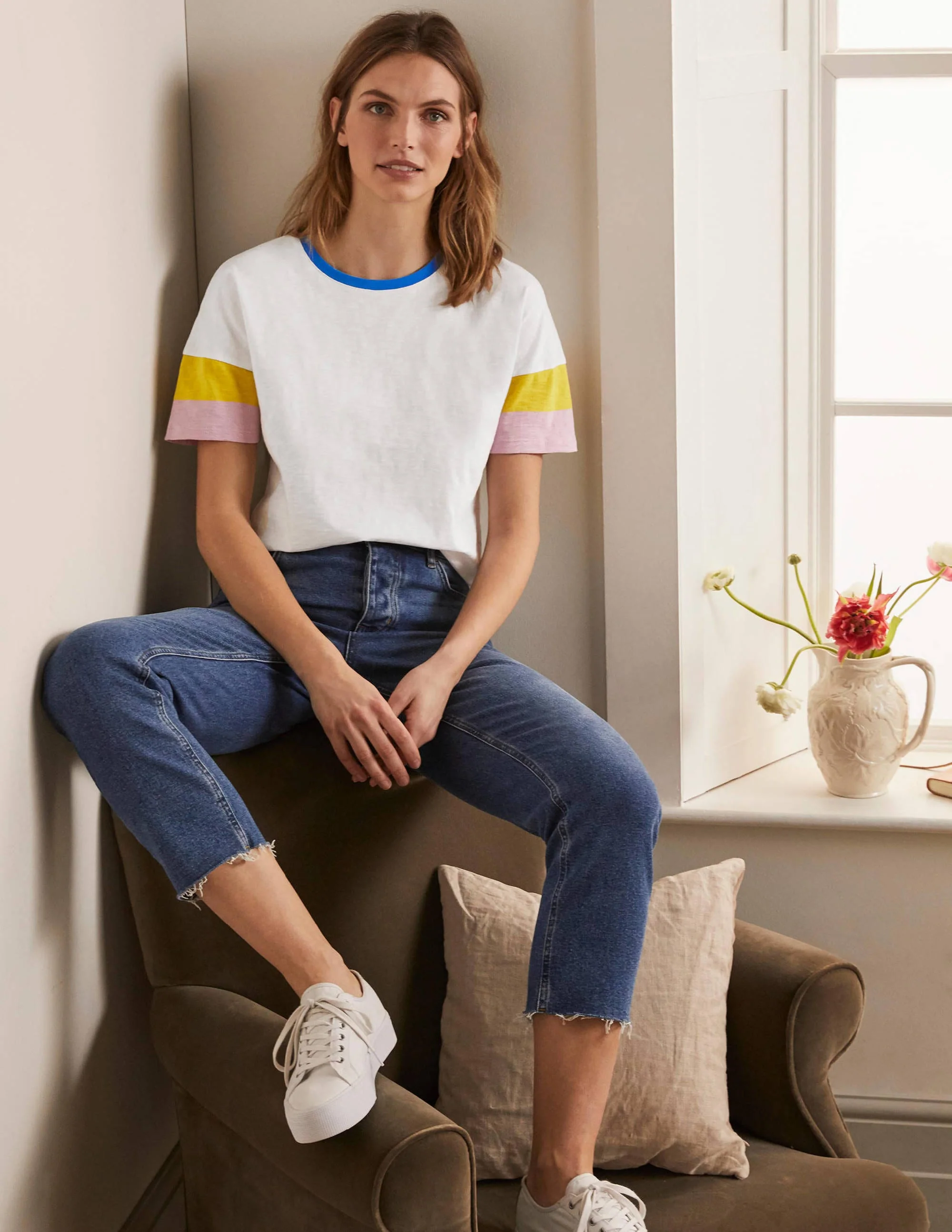Clarissa Jersey-T-Shirt-Weiß