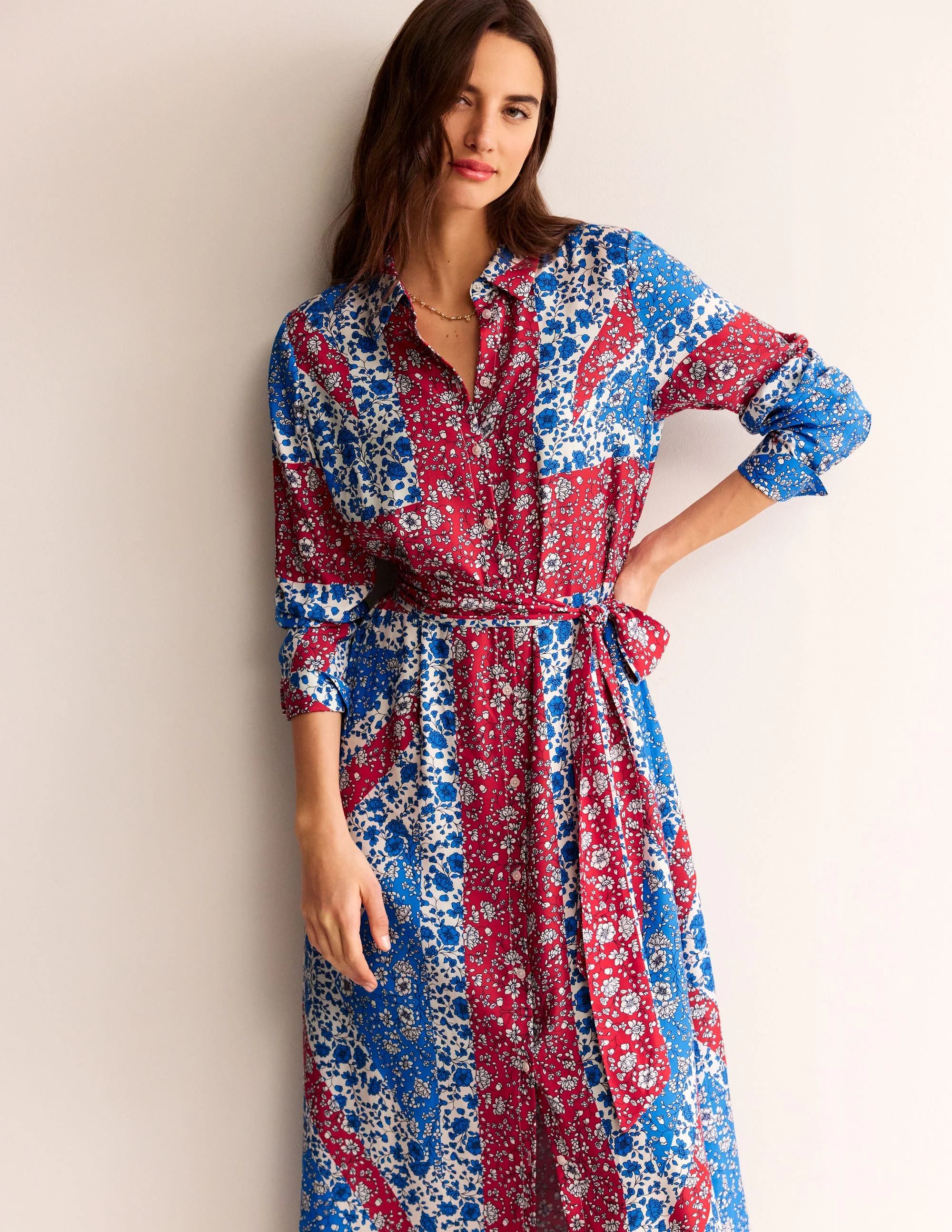 Claudia Maxi-Hemdblusenkleid-Indigofink, Union Jack - Image 4