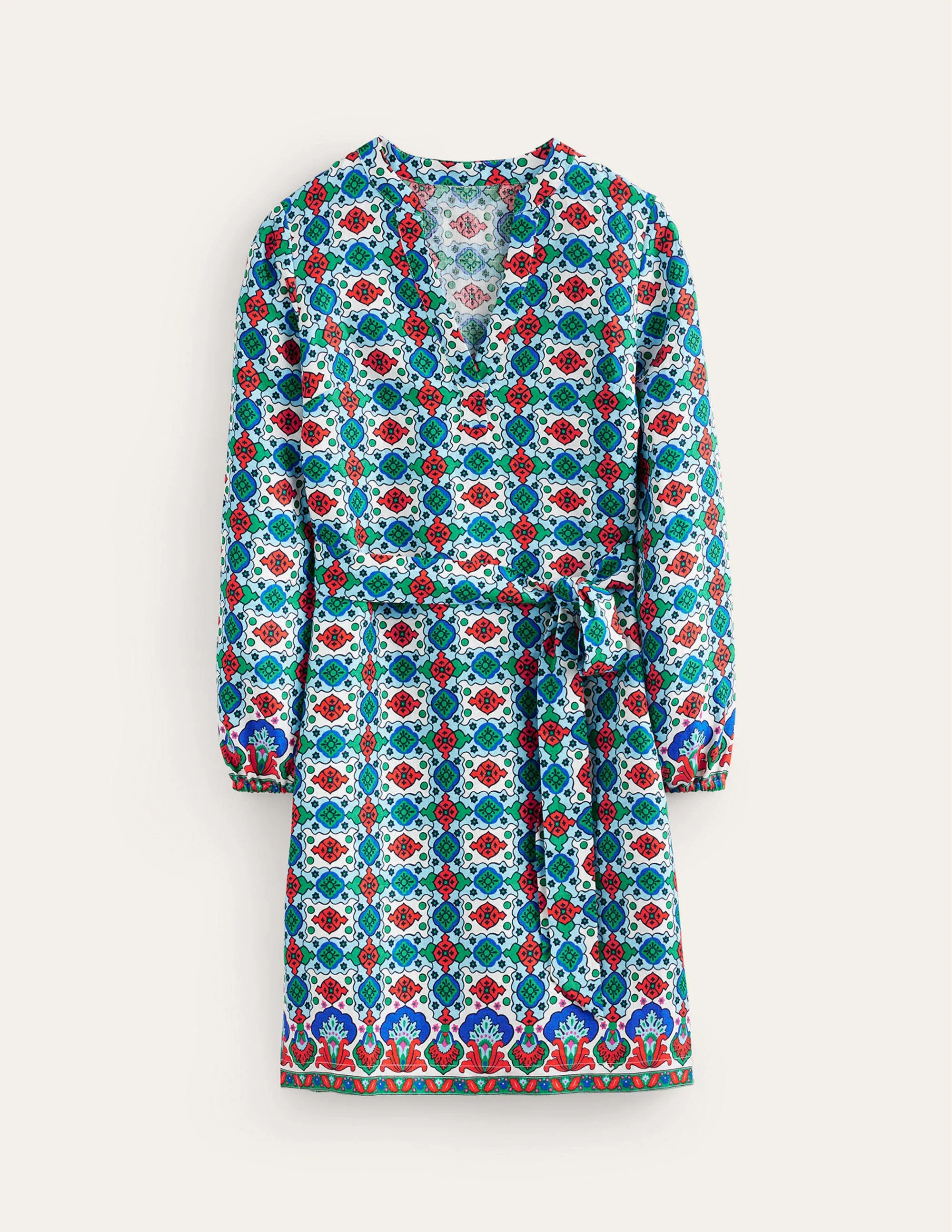Cleo Leinenkleid mit Bindegürtel-Bunt, Kachel - Image 7