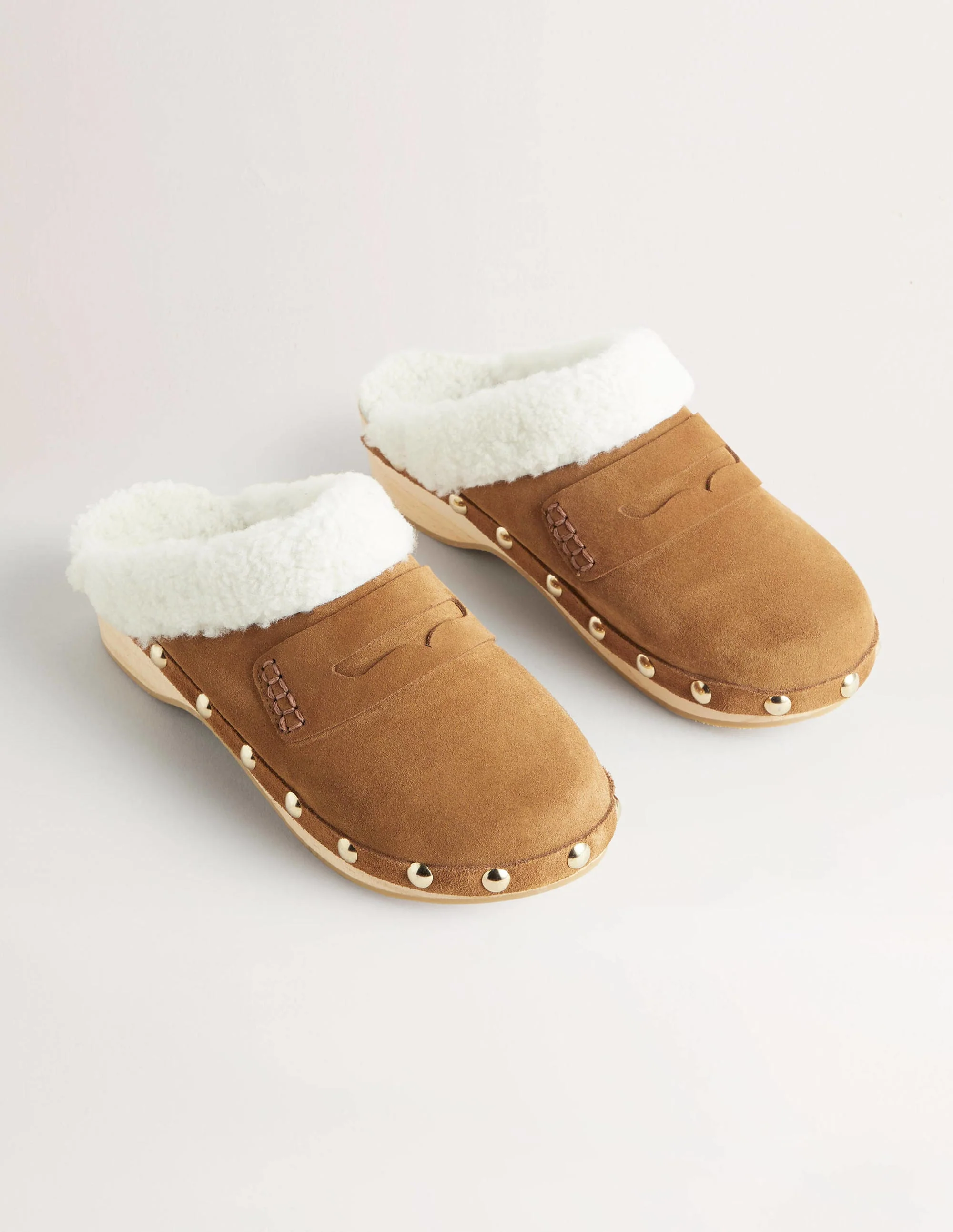 Clogs mit Lammfellfutter-Goldbraun - Image 3