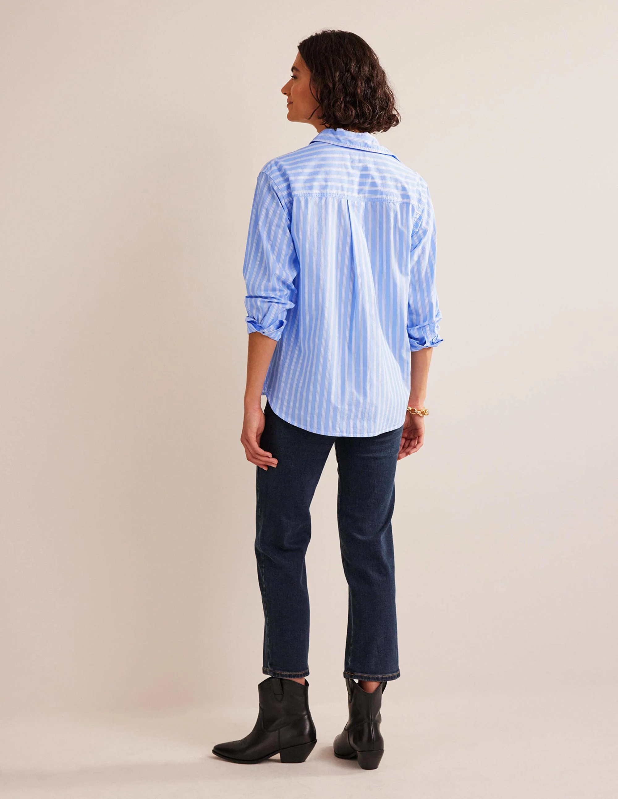 Connie Baumwollhemd-Naturweiß, Blau Gestreift - Image 6