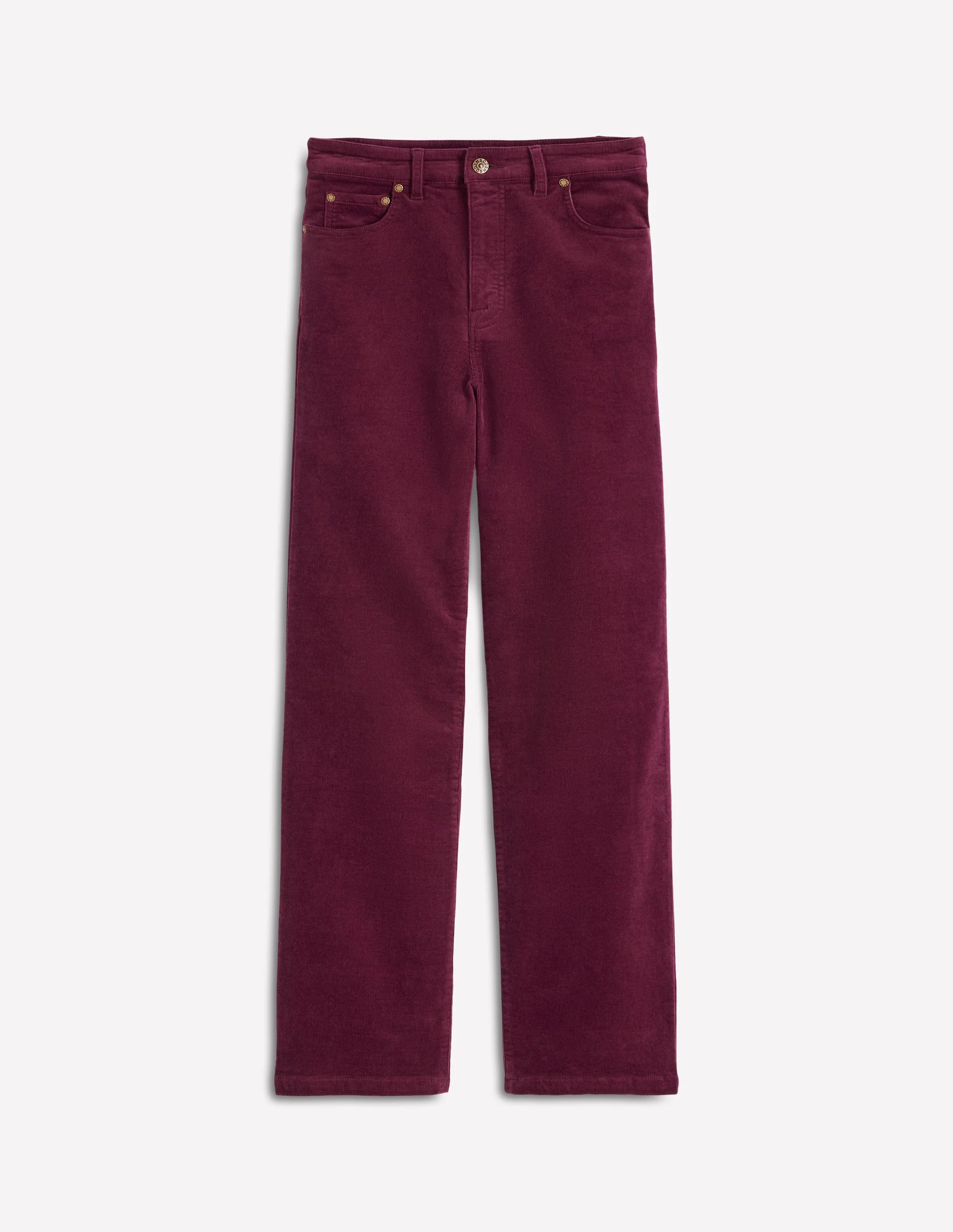 Cord-Jeans mit hohem Bund und geradem, lockerem Bein-Burgunderrot - Image 5