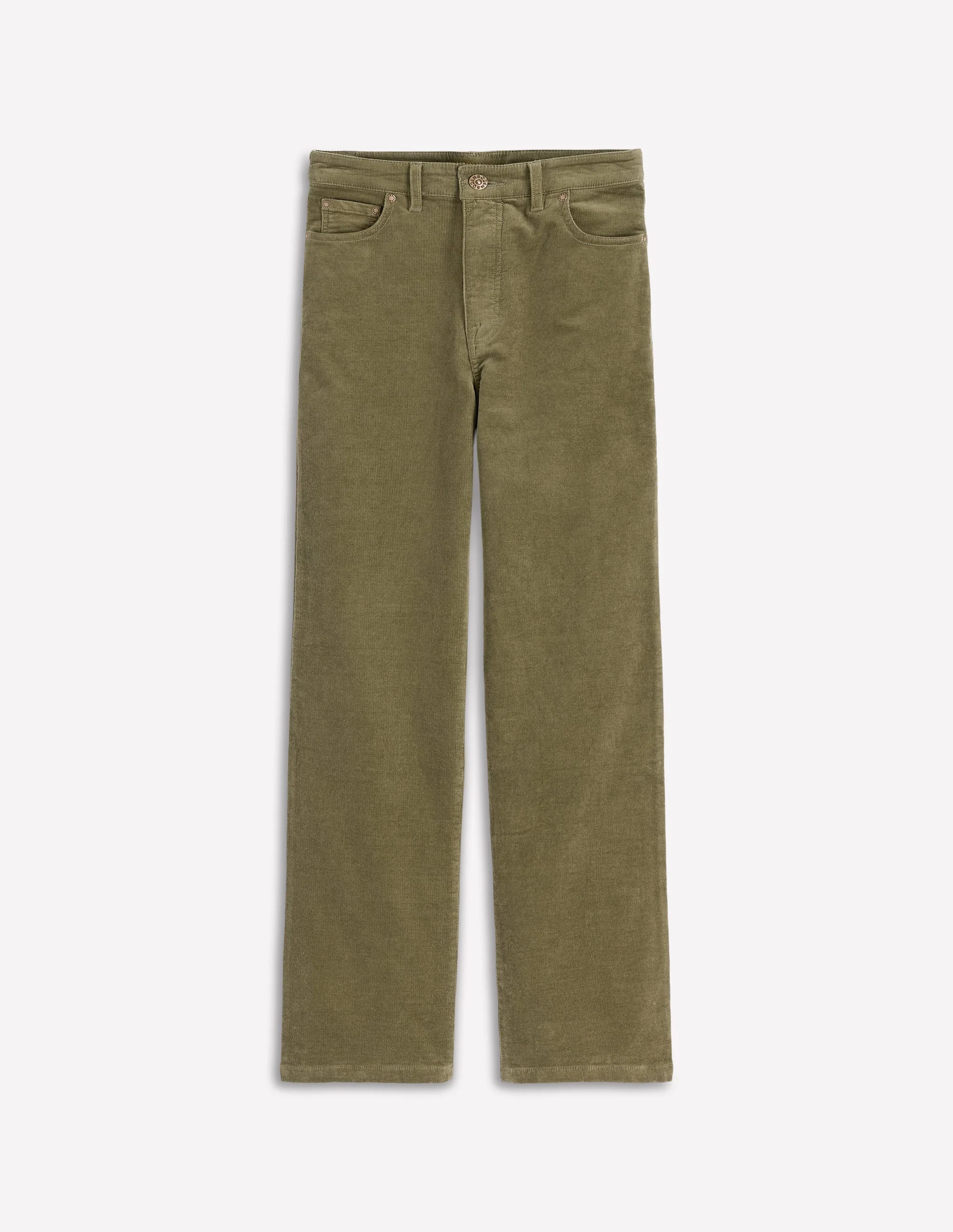 Cord-Jeans mit hohem Bund und geradem, lockerem Bein-GRÜN - Image 6
