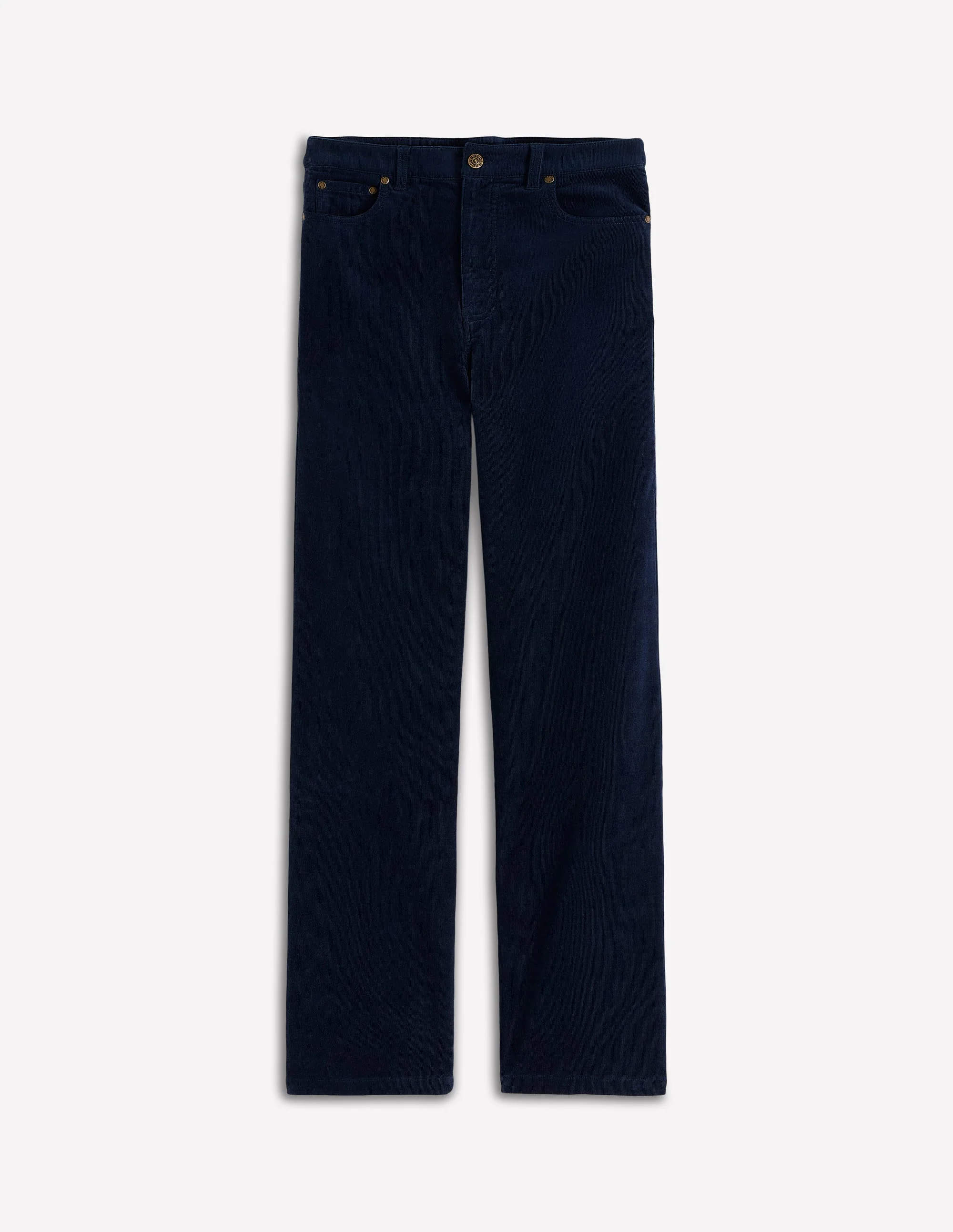 Cord-Jeans mit hohem Bund und geradem, lockerem Bein-Marineblau - Image 5